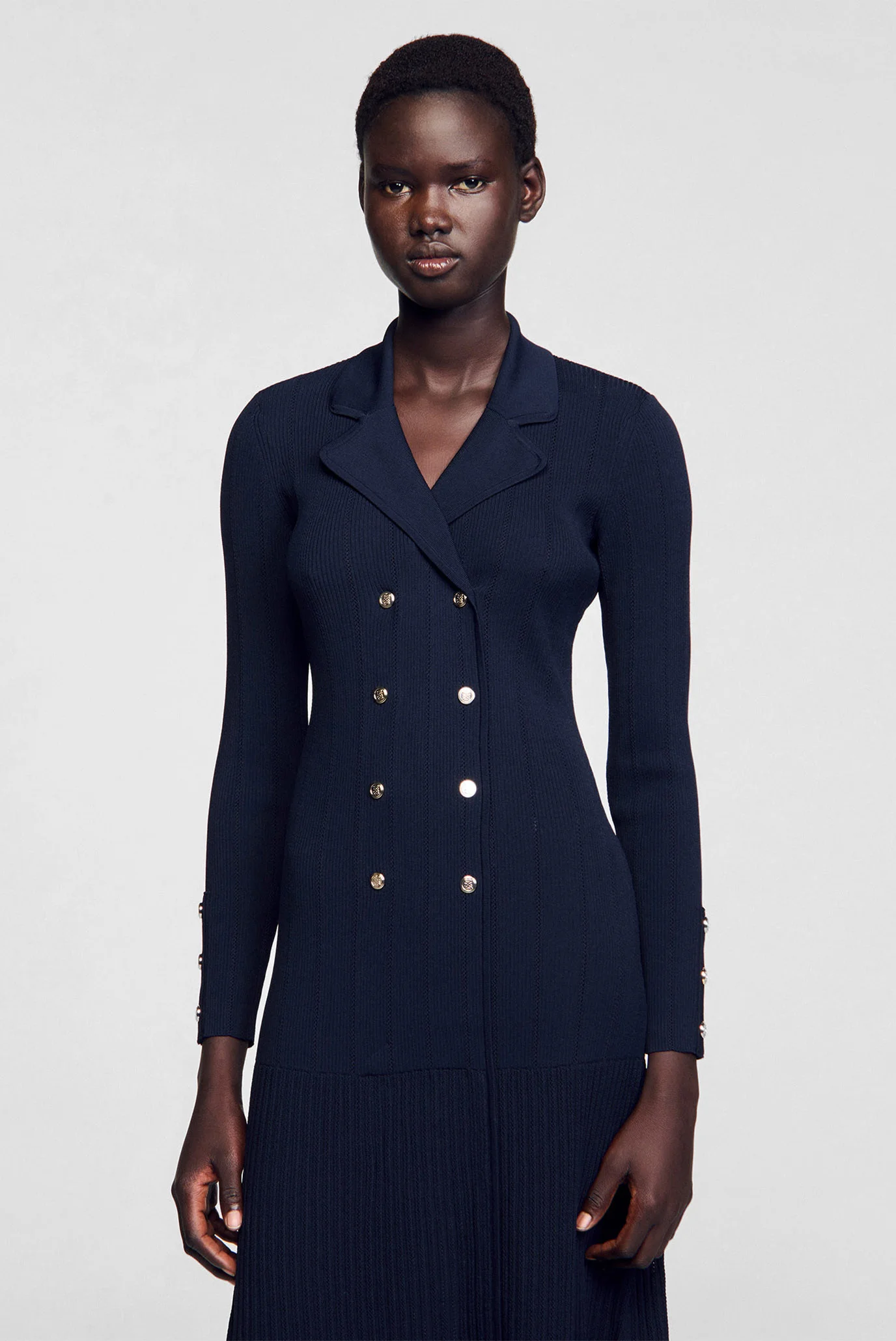 Женское темно-синее платье Sandro SFPRO04093_NAVY BLUE — MD-Fashion
