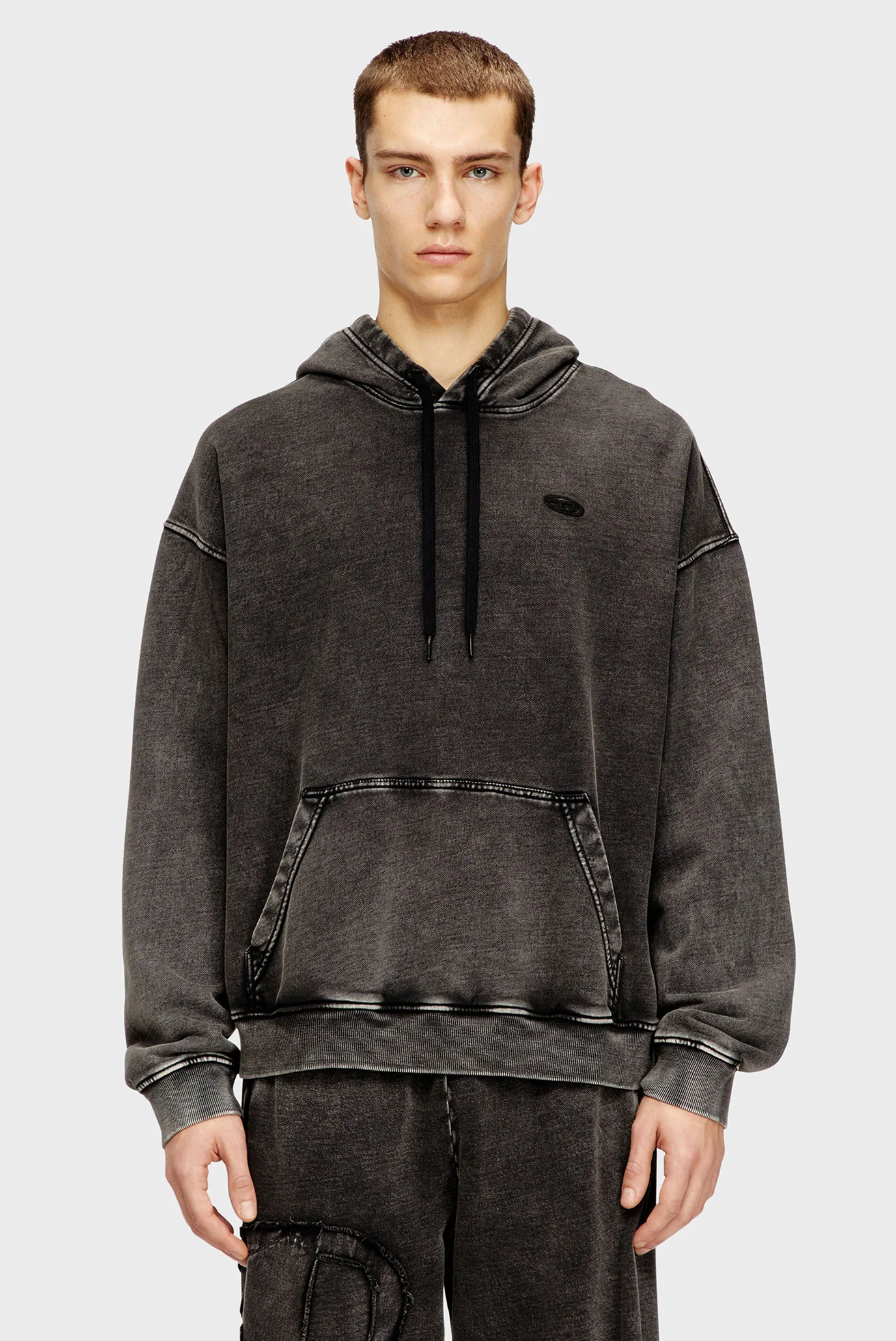 Мужское темно-серое худи FELPA Diesel A19325 0KIBZ — MD-Fashion
