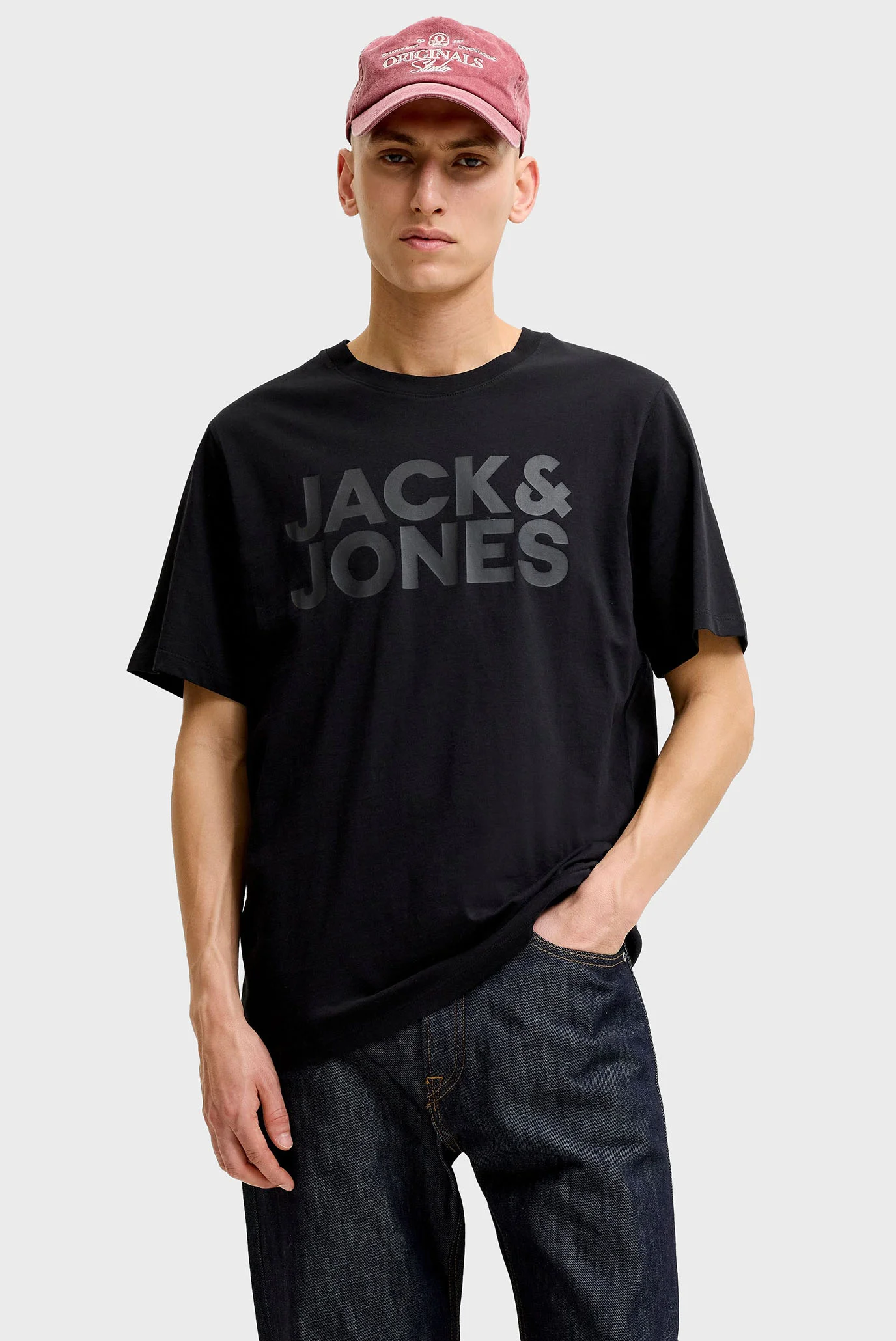 Мужская черная футболка JJECORP Jack & Jones 12151955-BLACK — MD