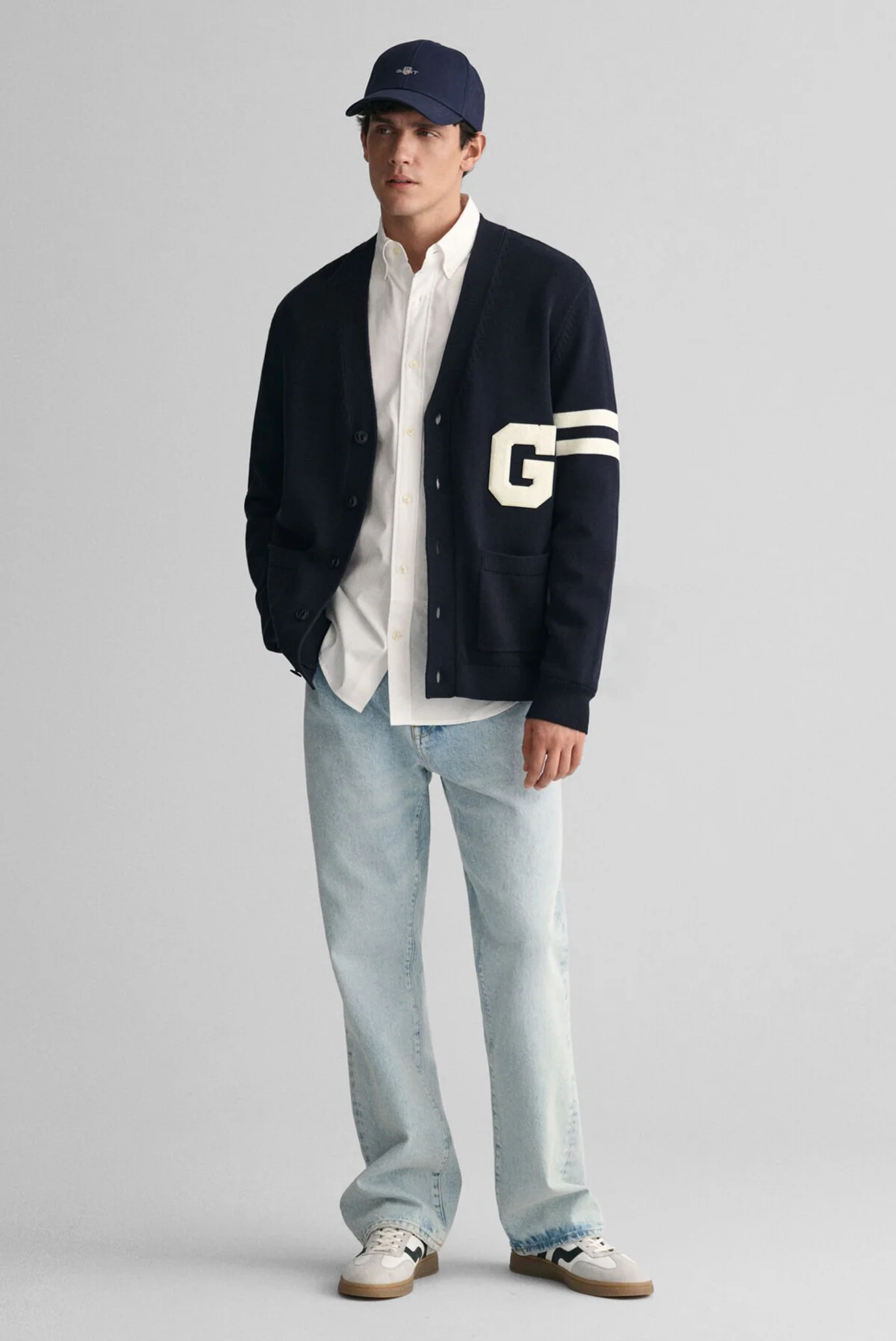 Мужской темно-синий кардиган GANT VARSITY Gant 8040199 — MD-Fashion