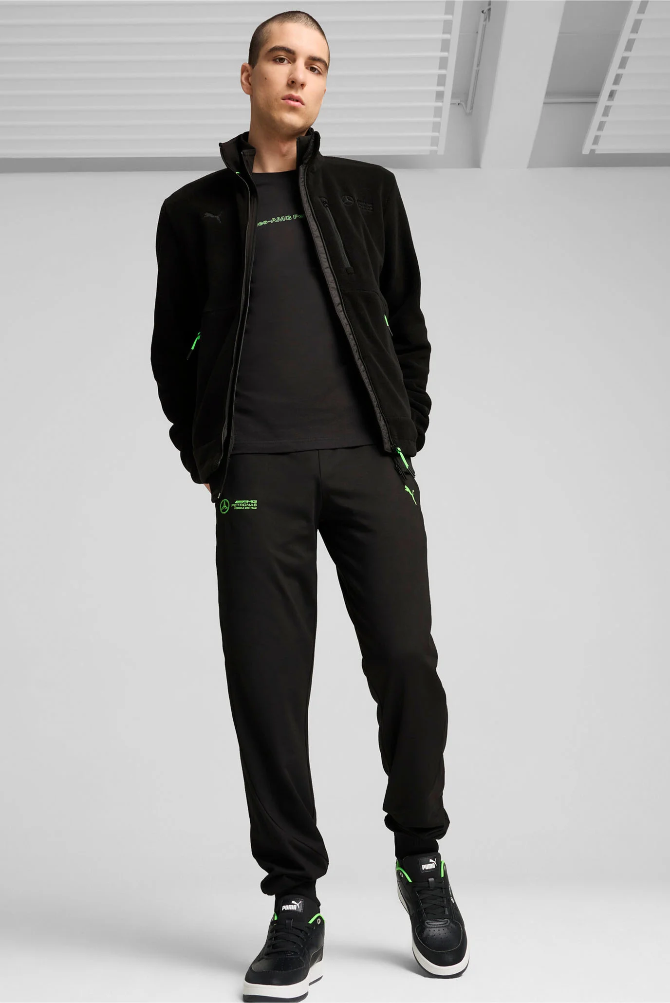 Чоловіча чорна спортивна кофта Mercedes-AMG Petronas F1® Fleece