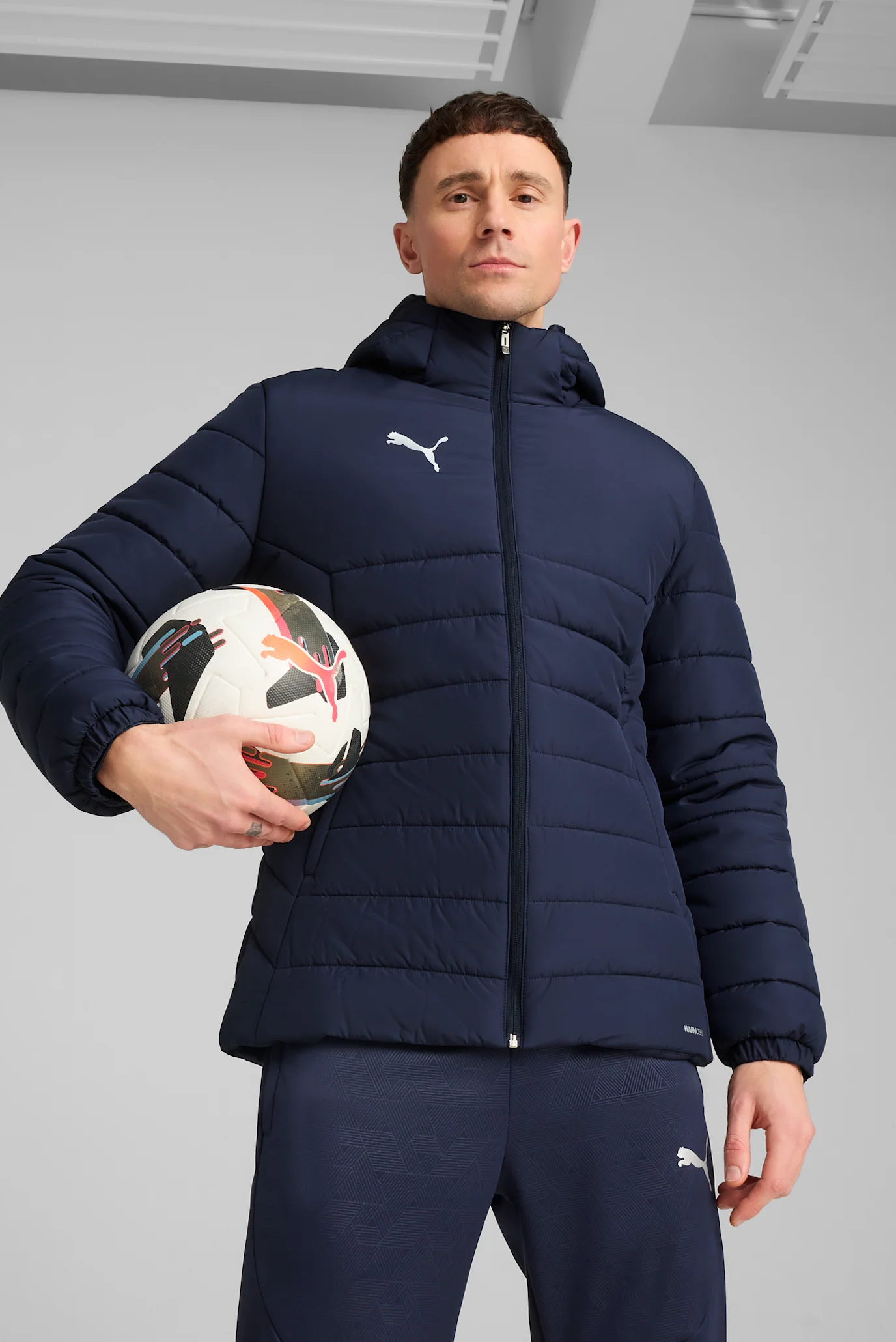 Чоловіча темно-синя куртка teamADDITIONS Hooded Padded Football
