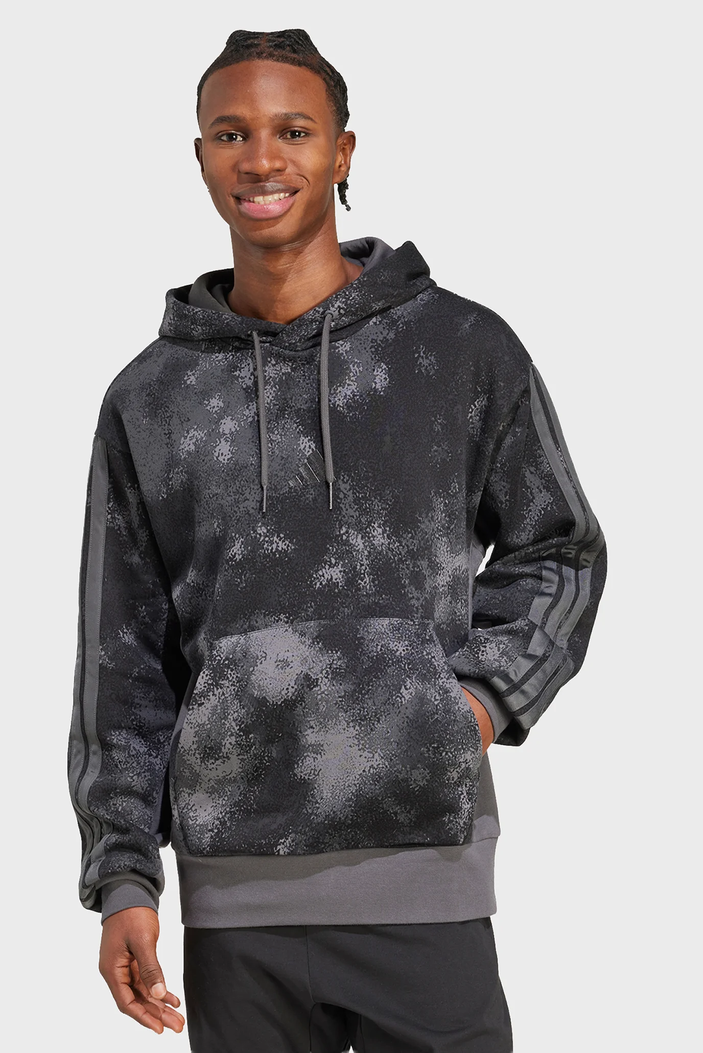 アイボーテ Чоловіче чорне худі AOP Colourblock adidas JW3709 — MD-Fashion