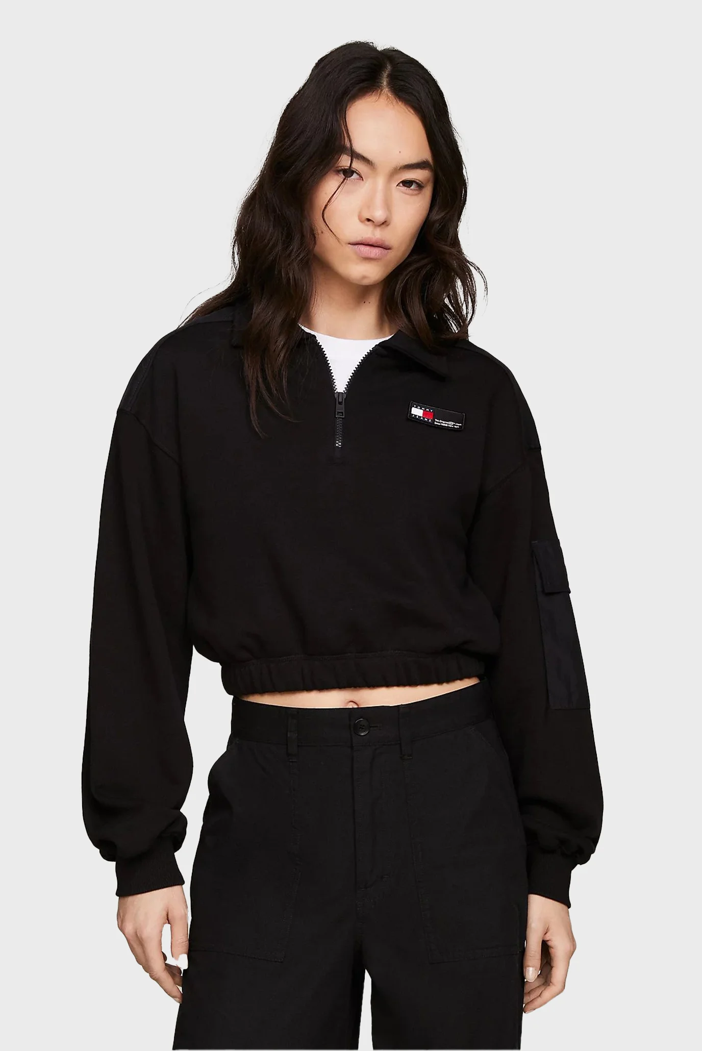 Женская черная спортивная кофта TJW CRP FABRIC MIX ZIPTHRU Tommy