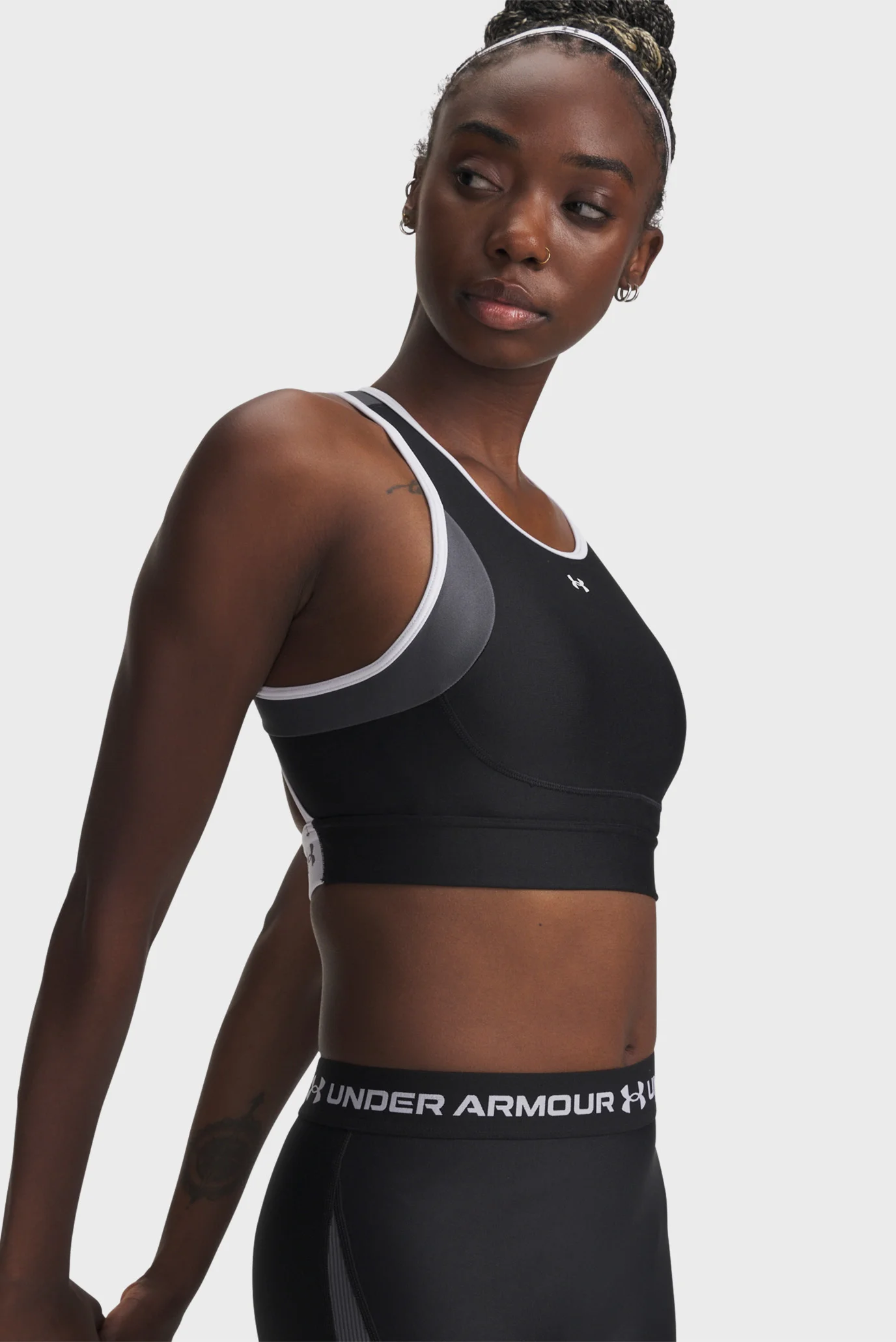 Женский черный топ UA Crossback Mid Open Back Under Armour 6005838