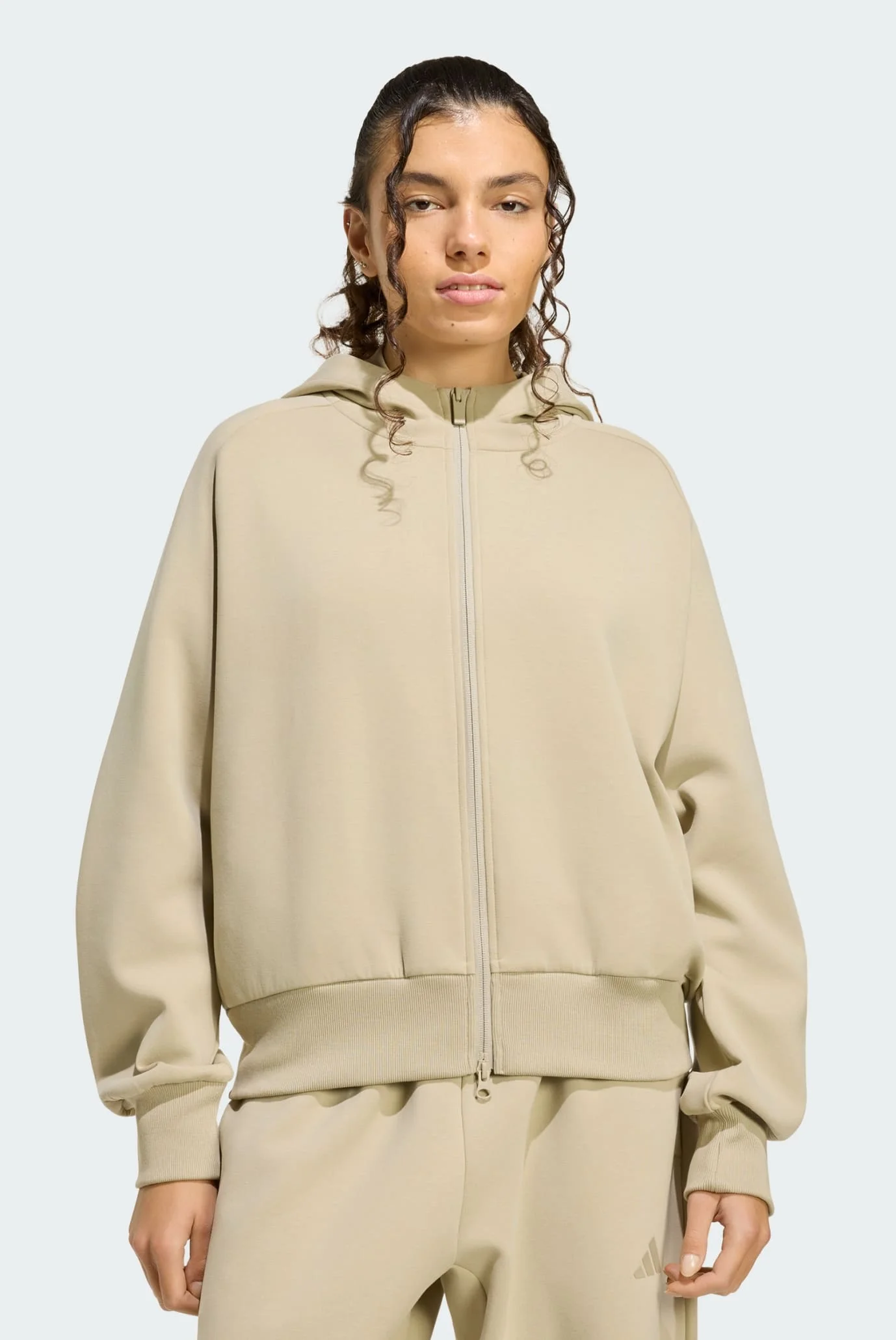 Жіноче бежеве худі SOFT LUX FULL-ZIP adidas KE9146 — MD-Fashion