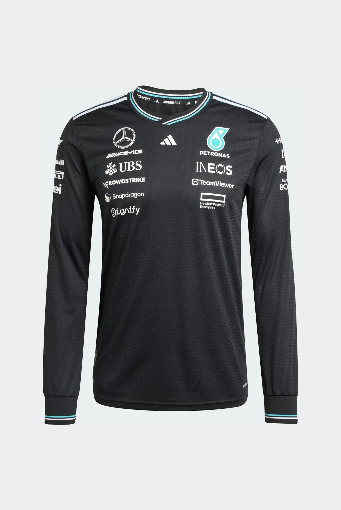 Мужской черный лонгслив Mercedes - AMG Petronas Formula One Team