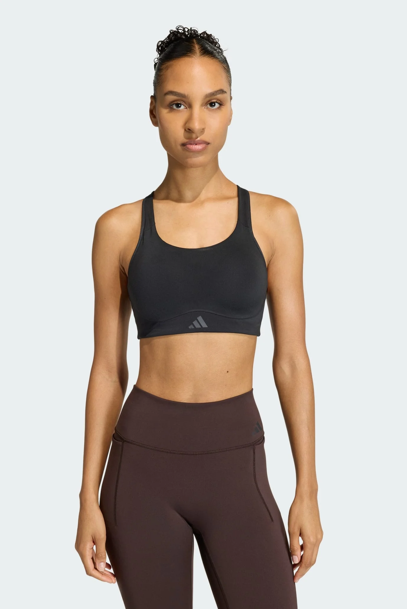 Женский черный топ Optime Workout High Support adidas JN6896 — MD