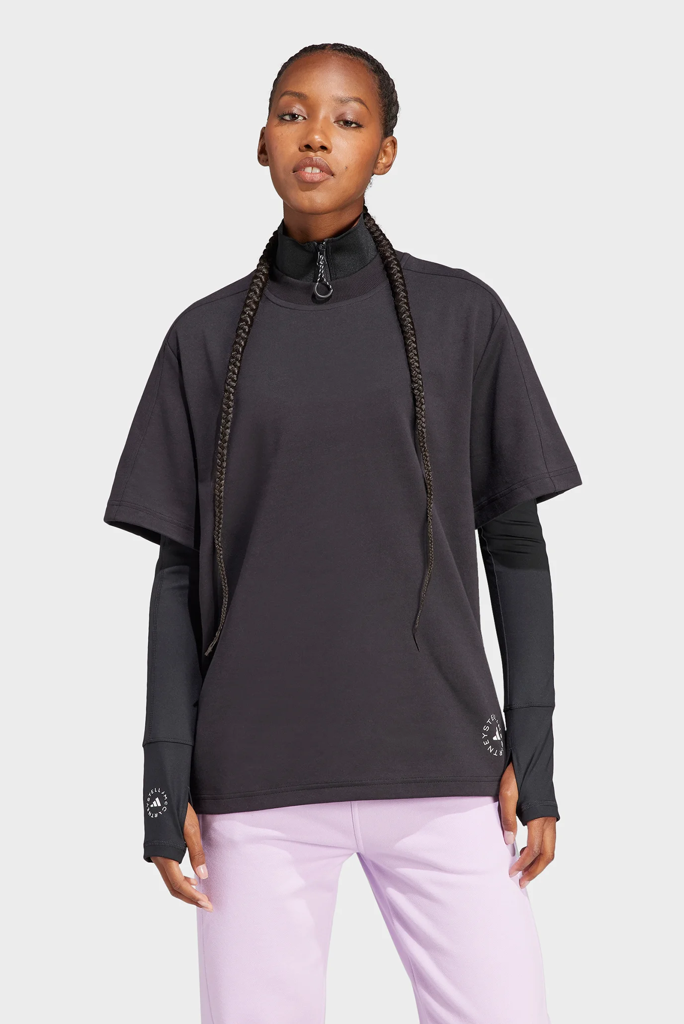 Женская черная футболка adidas by Stella McCartney Logo adidas