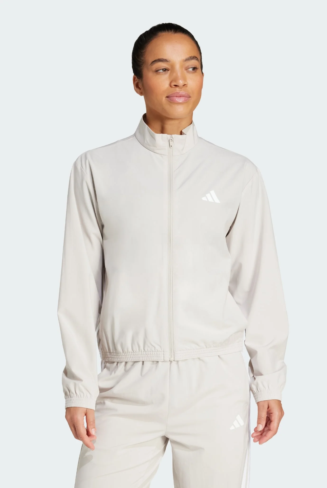 Женская бежевая спортивная кофта Train Essentials 3-Stripes Woven