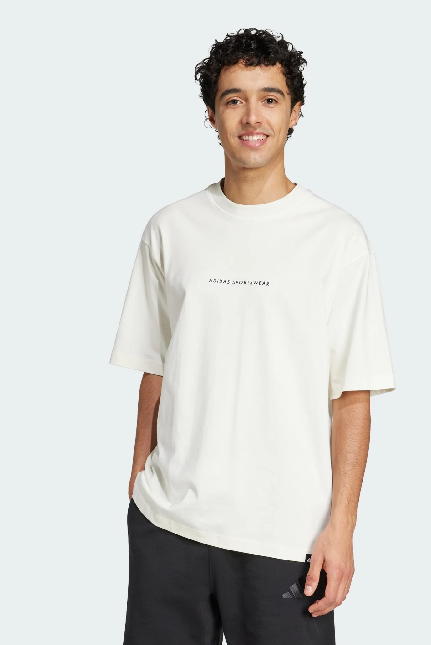 Мужская белая футболка Codes Doodle Camp Graphic adidas JJ3971