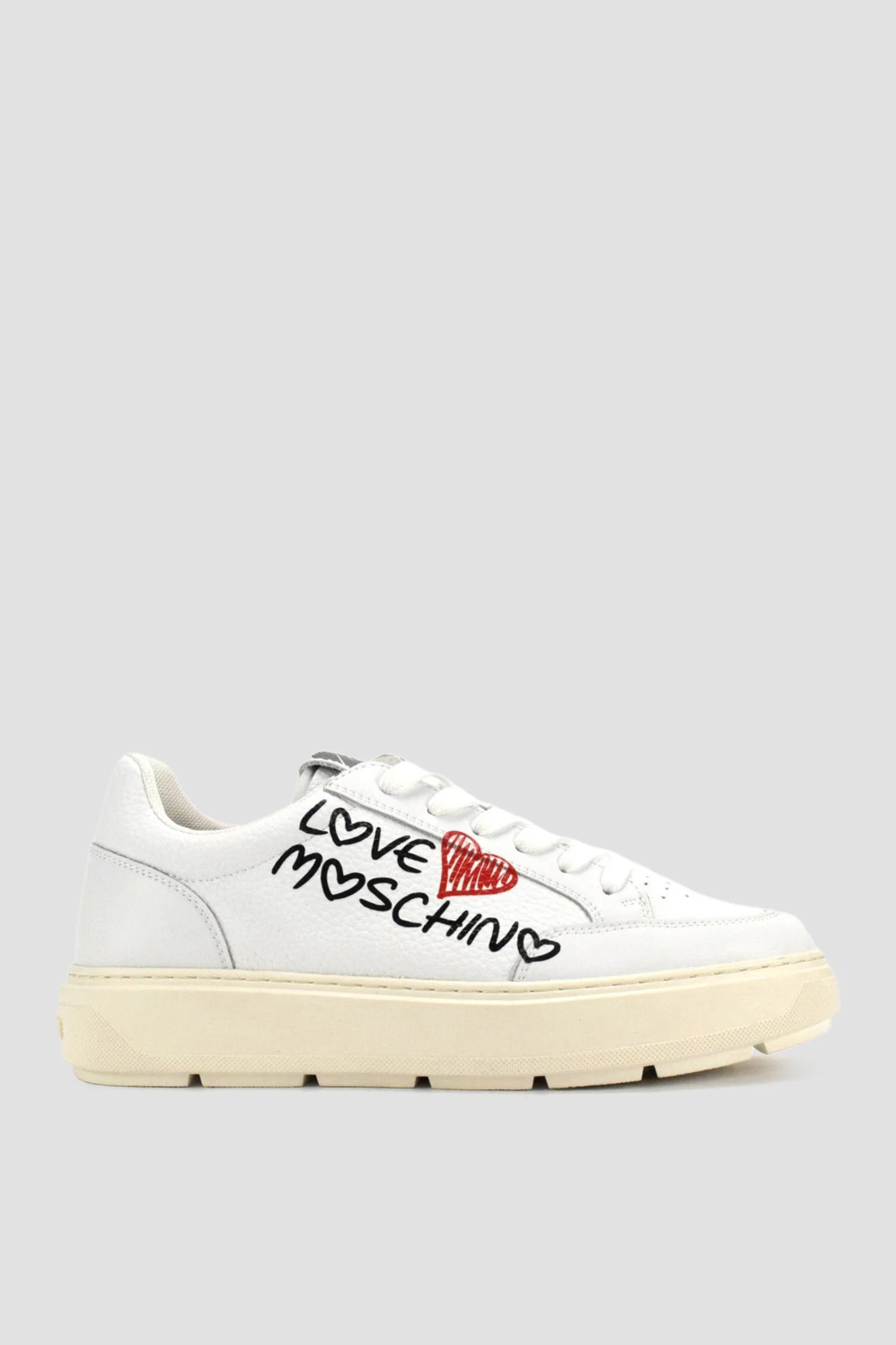 Жіночі білі шкіряні кросівки Moschino JA15224G1I.JCA;10A — MD-Fashion