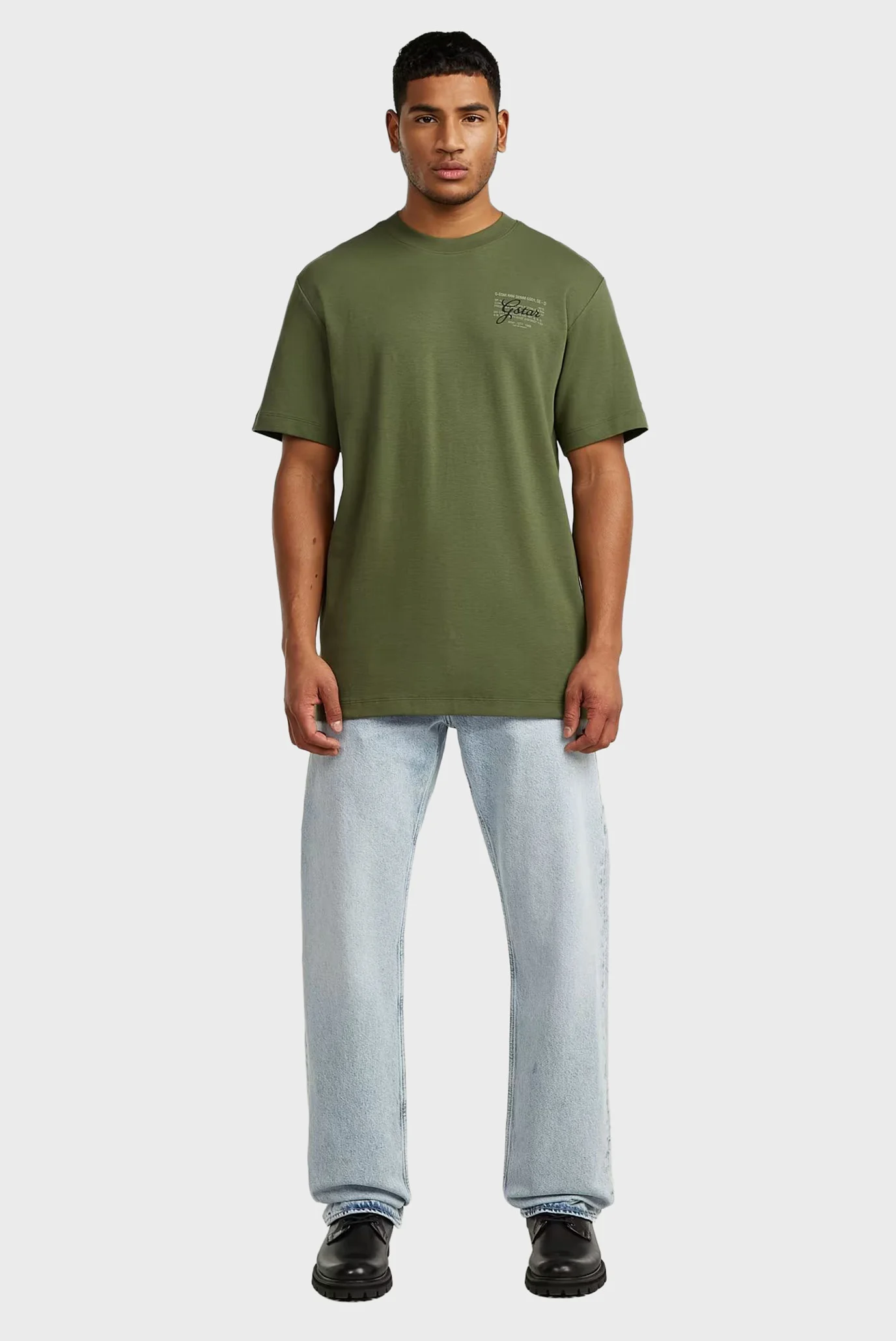 Чоловіча зелена футболка Script G-Star RAW D28594,C812 — MD-Fashion