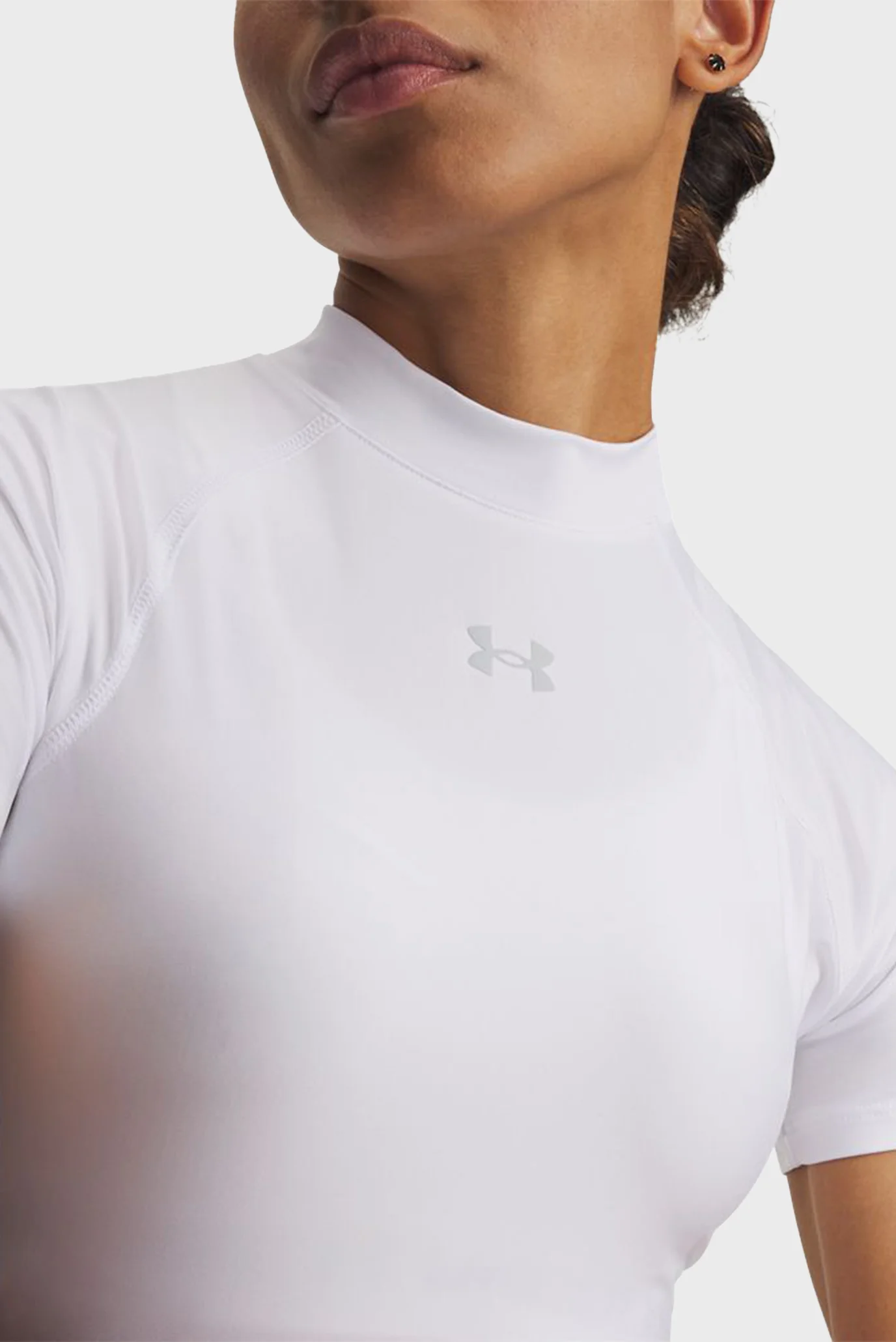 Женский белый топ HeatGear Crop Mock SS-WHT Under Armour 6010006