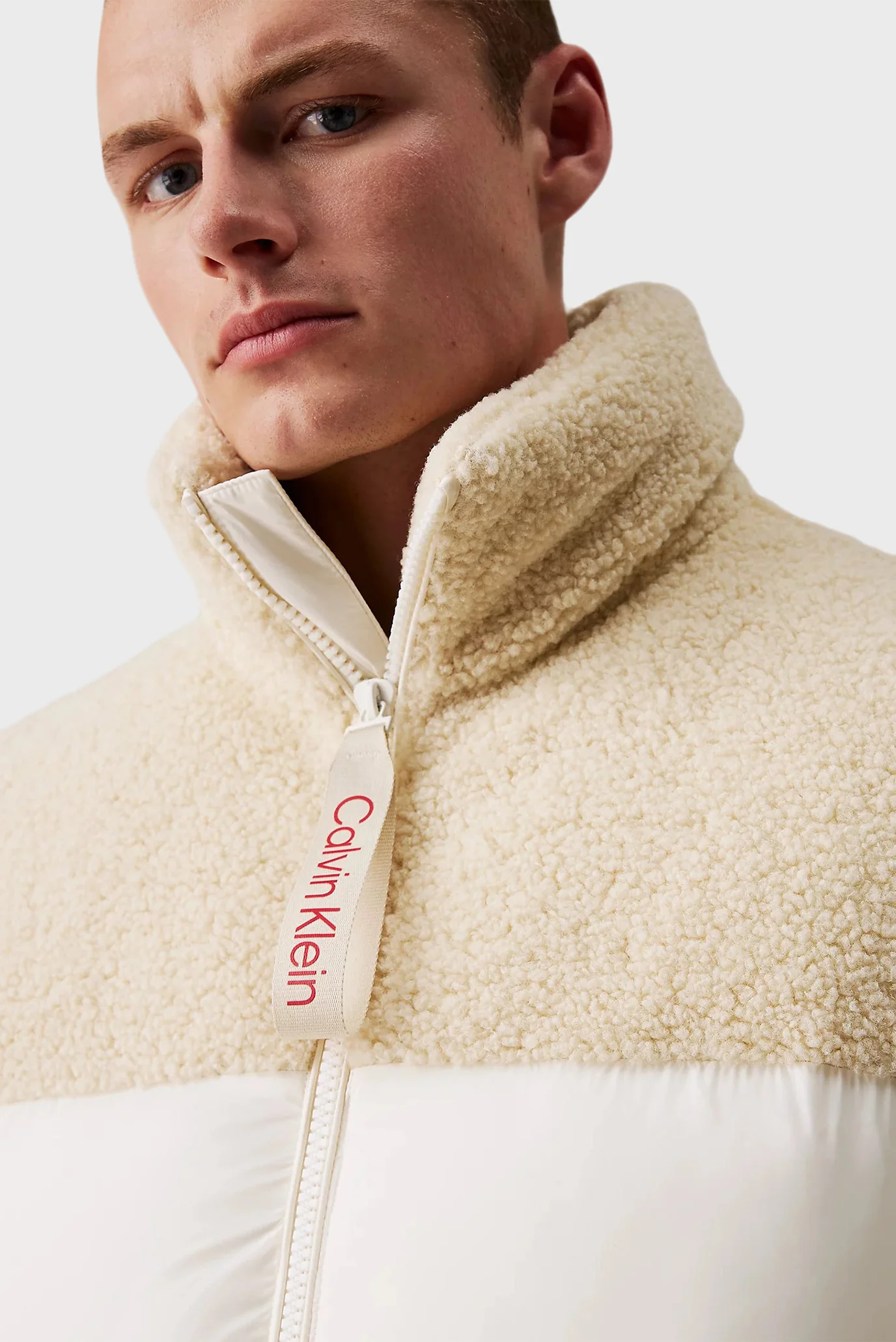 Мужская белая куртка SHERPA PUFFER JACKET Calvin Klein Jeans