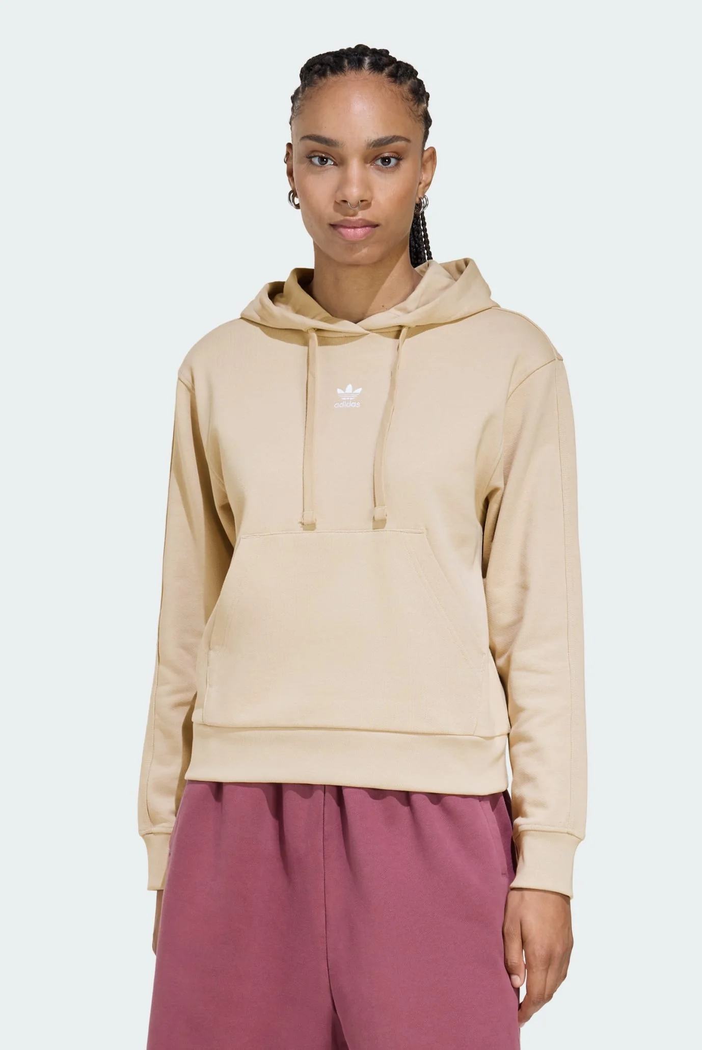 【K様】ALD1 EUPHORIA MD ブランケット フーディ Женское бежевое худи ESSENTIALS FRENCH TERRY REGULAR adidas KE1241