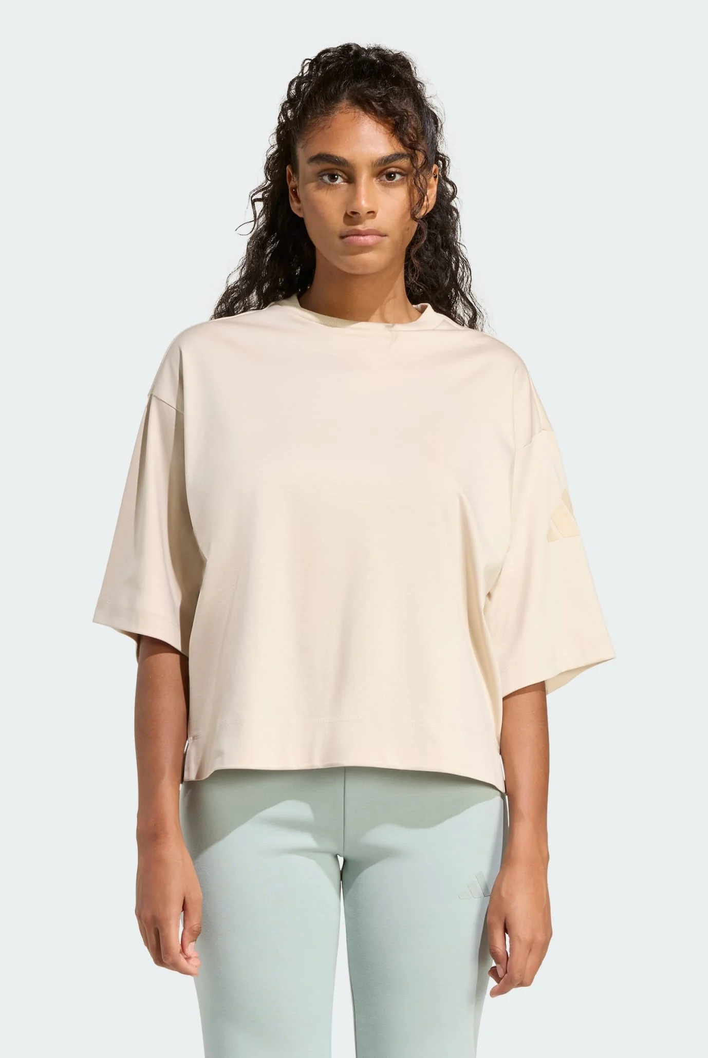 Женская бежевая футболка ALL SZN Soft Lux Loose adidas KA7010 — MD