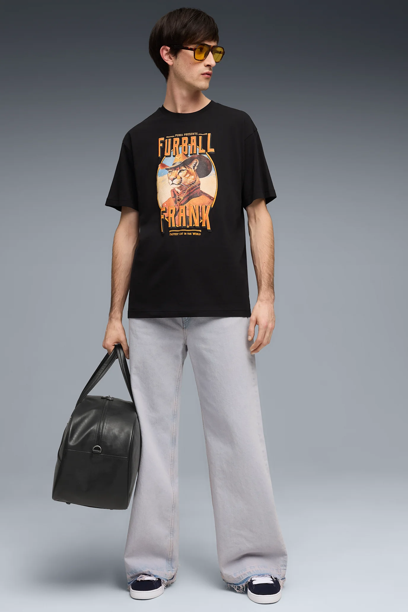 Чоловіча чорна футболка Graphic Cat Relaxed Tee Men PUMA 634434_01