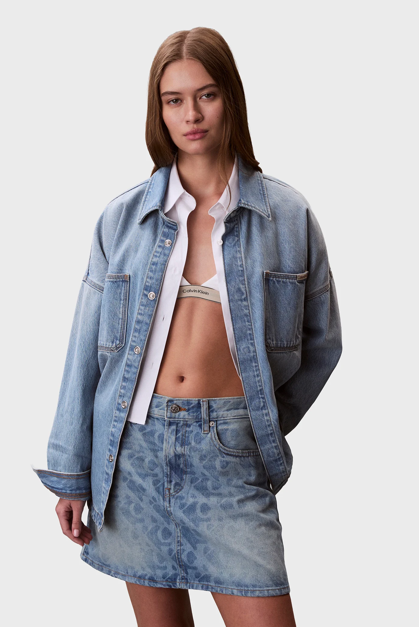 yuka Женская голубая джинсовая юбка с узором 90S MINI Calvin Klein