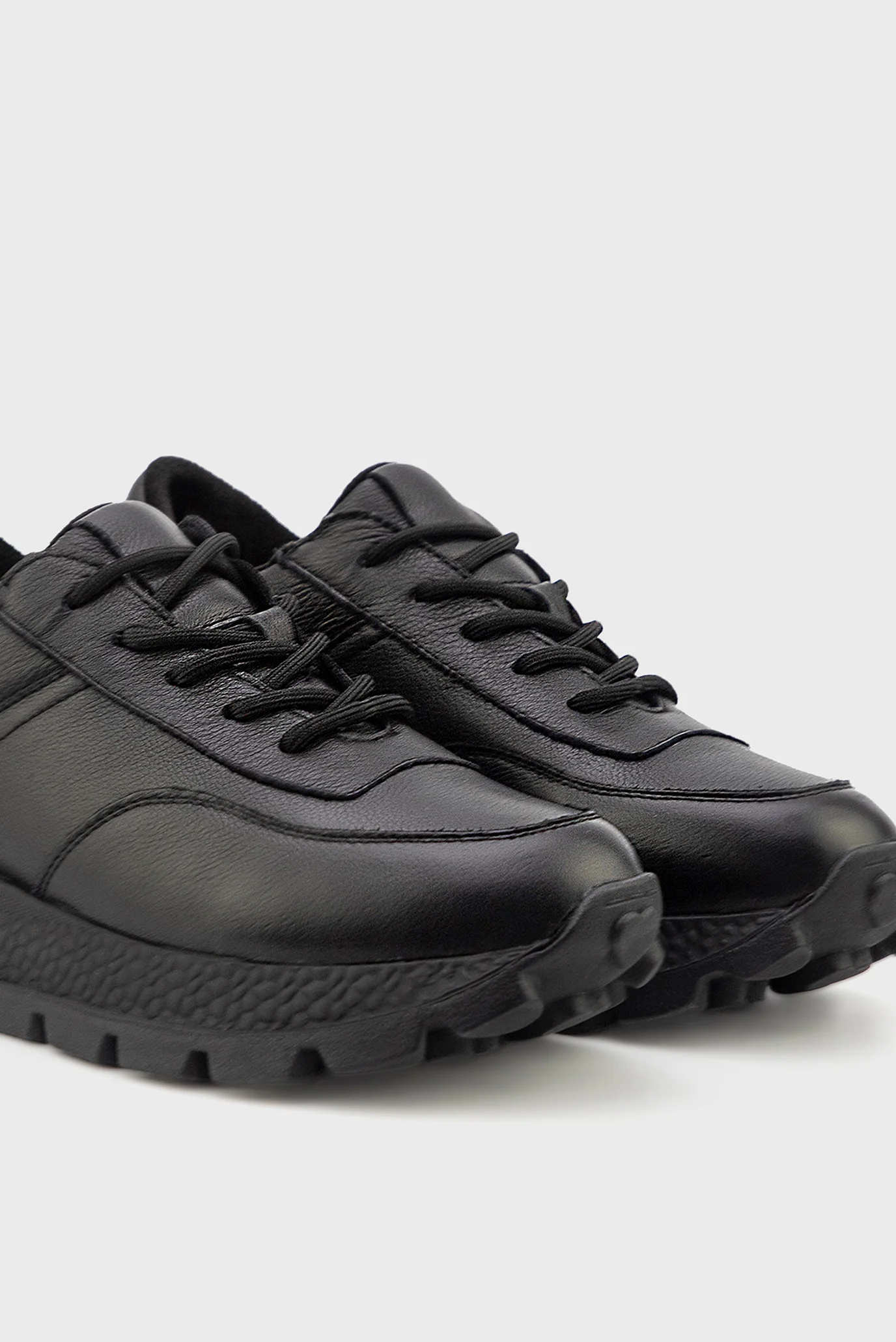 URBAN  Жіночі чорні шкіряні кросівки URBAN TRACE UT18450-WN — MD-Fashion
