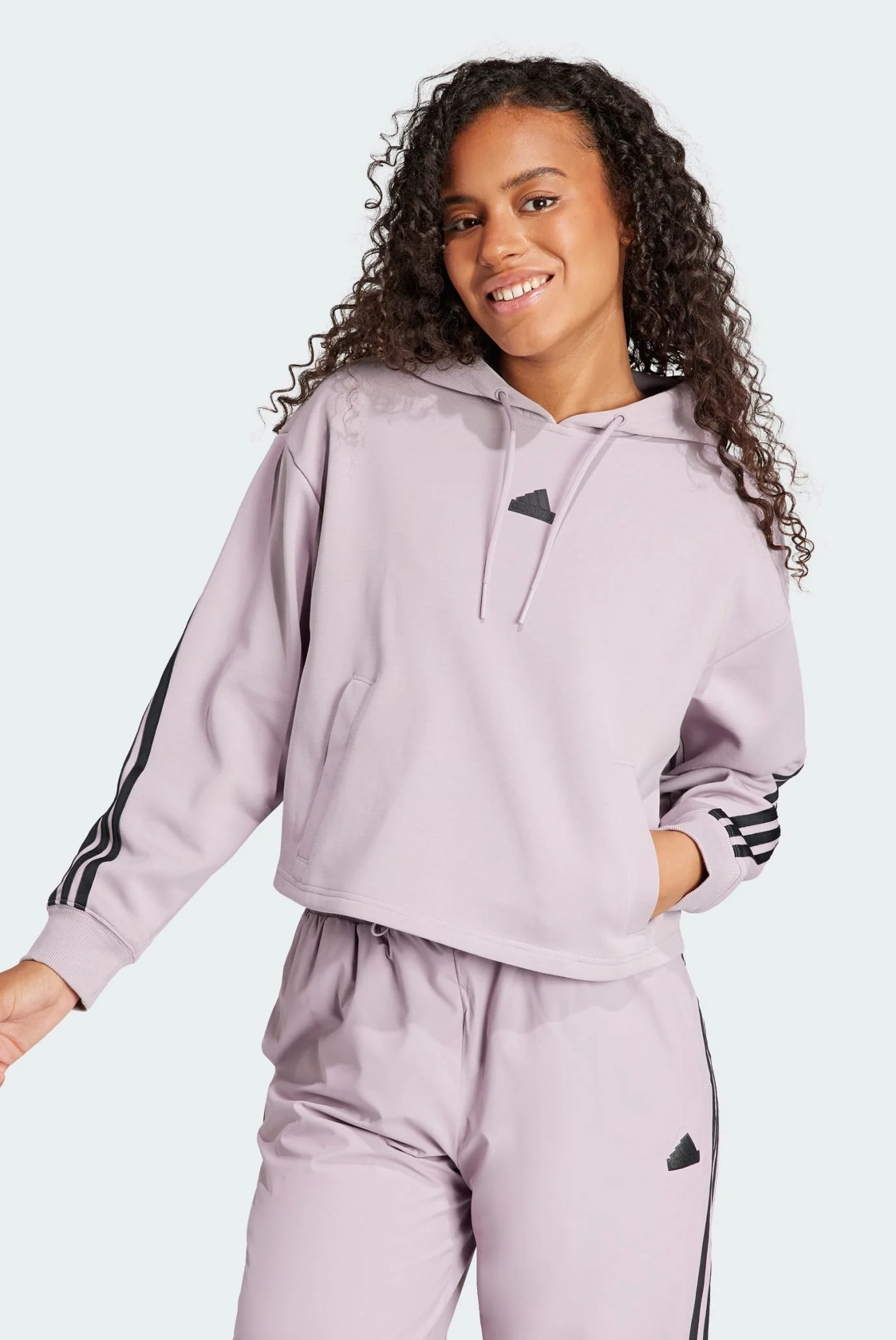 Женское розовое худи Future Icons 3-Stripes Full Zip adidas IS3886