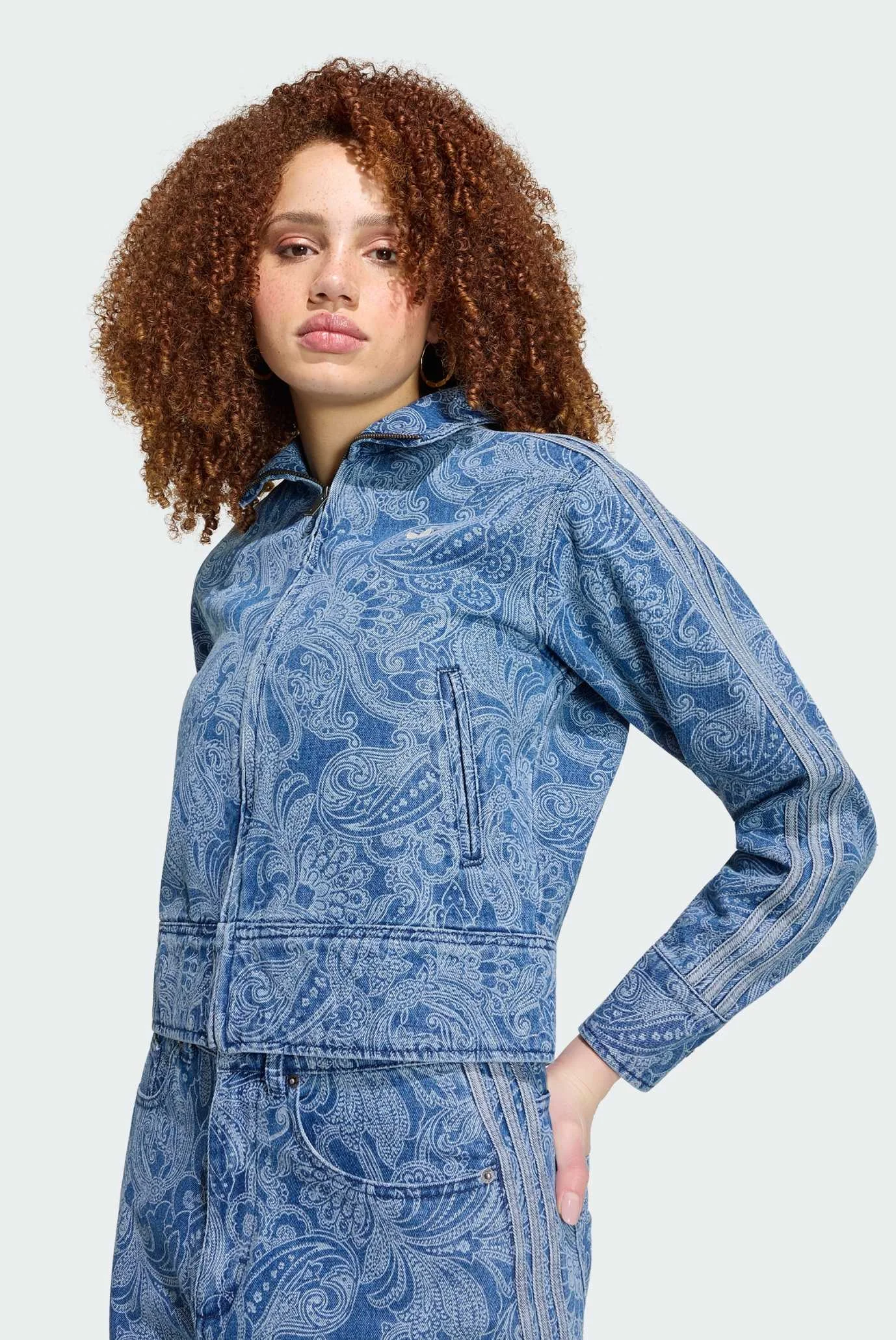 Жіноча джинсова куртка з візерунком ADIDAS LIBERTY LONDON FIREBIRD