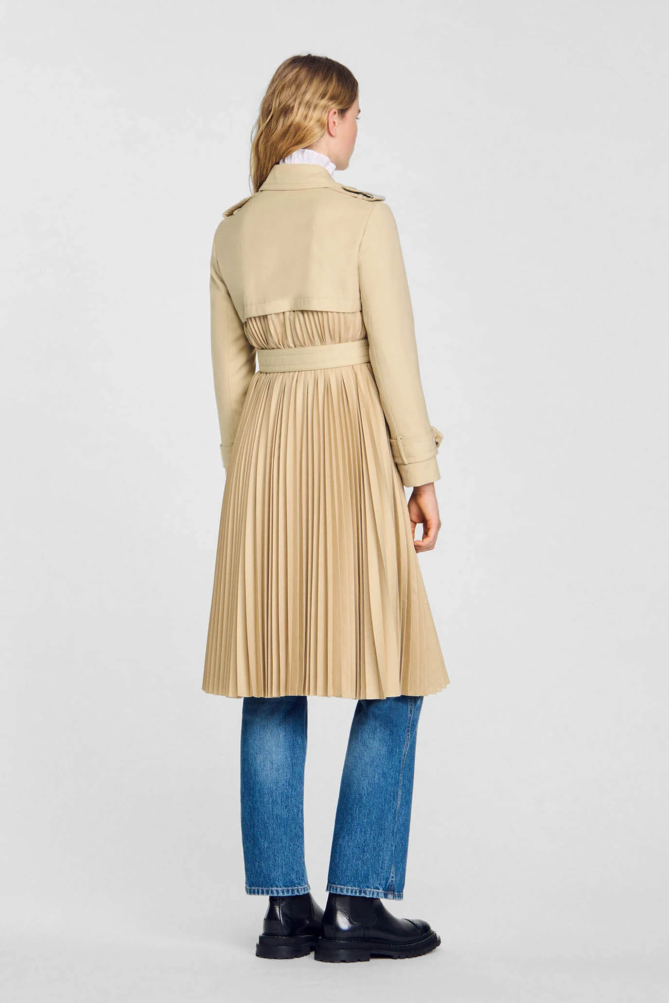 Женский бежевый тренч Sandro SFPOU00241_BEIGESS25 — MD-Fashion
