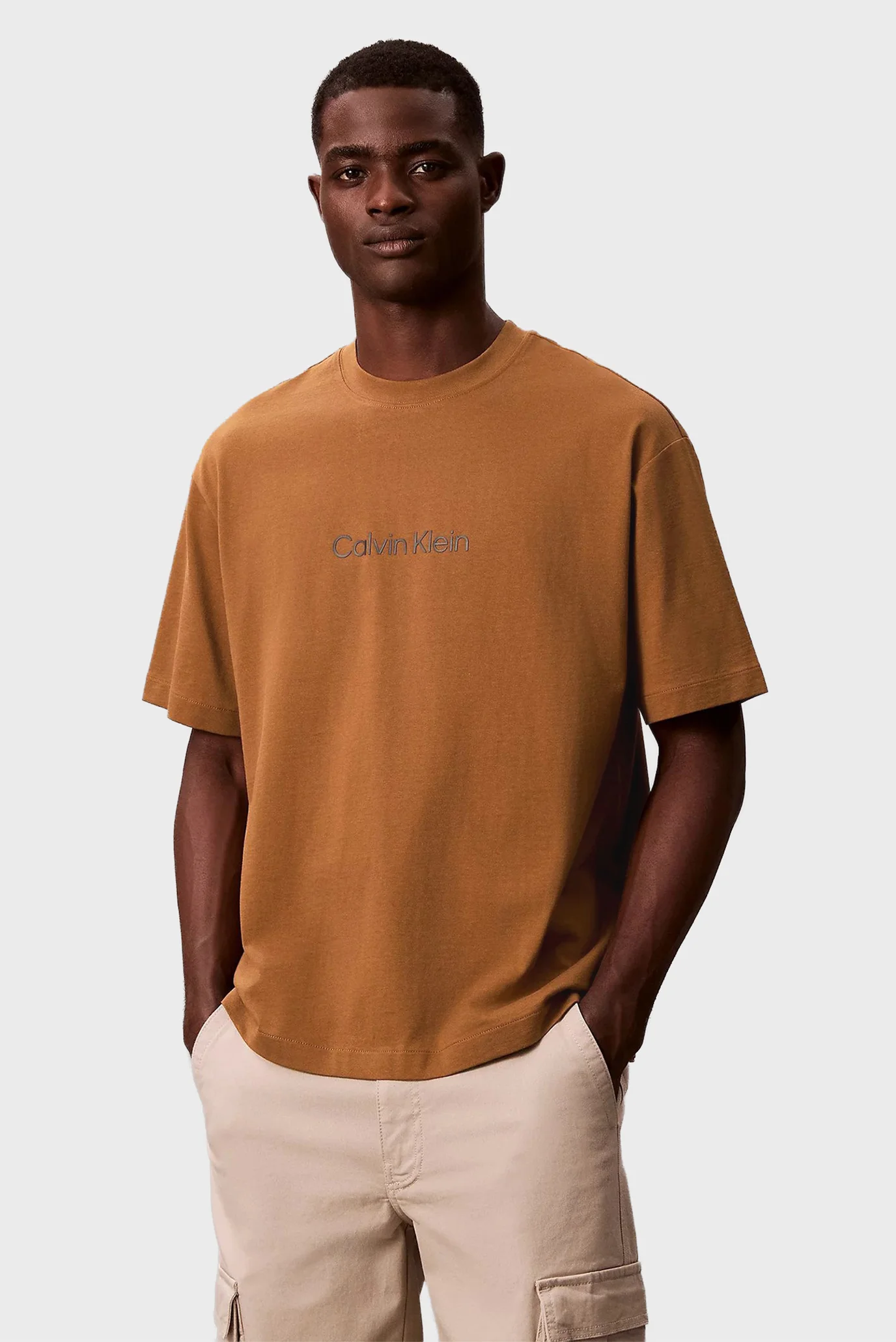 Чоловіча коричнева футболка STANDARD Calvin Klein LV040HM228 — MD