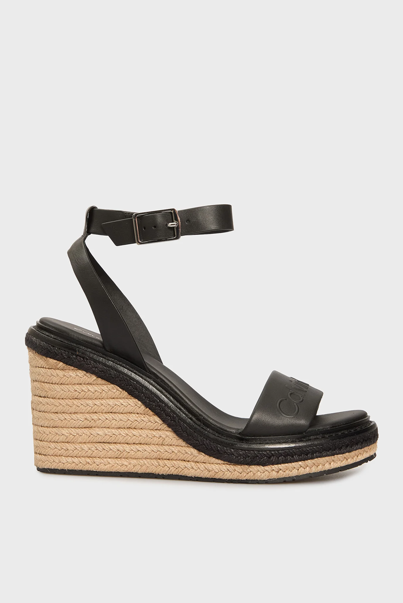 Жіночі чорні шкіряні босоніжки WEDGE SANDAL 70 - HE Calvin Klein