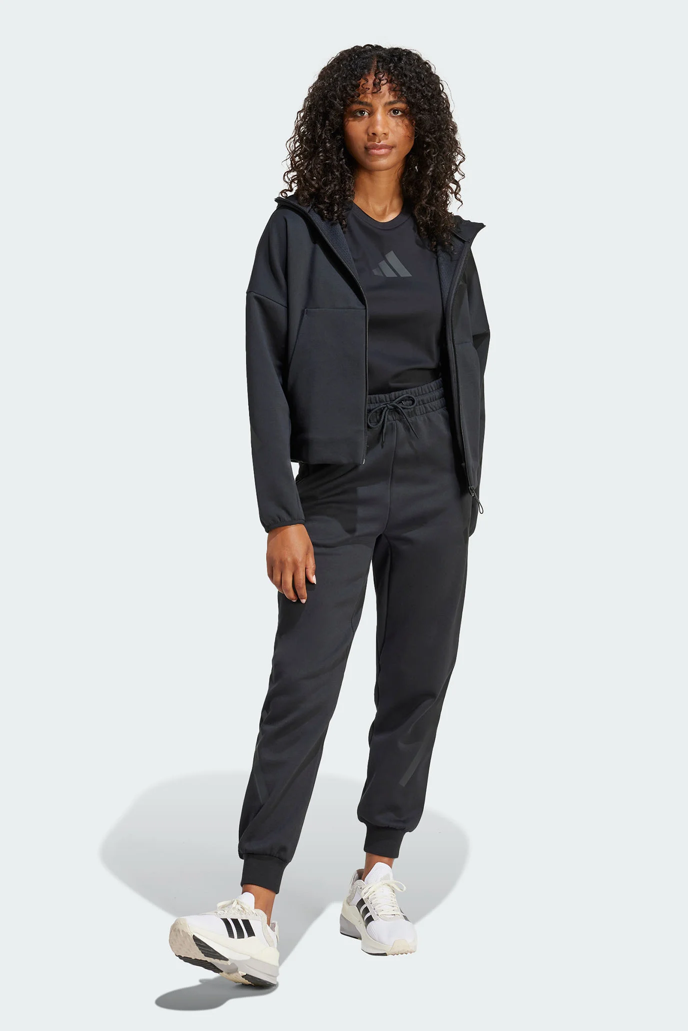 Женское черное худи adidas Z.N.E. Full-Zip adidas JE7848 — MD-Fashion