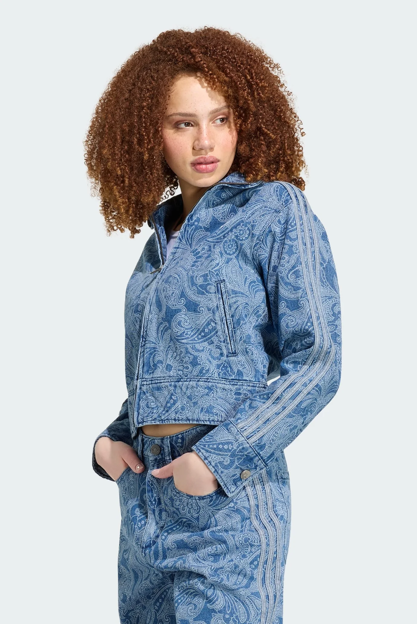 Жіноча джинсова куртка з візерунком ADIDAS LIBERTY LONDON FIREBIRD