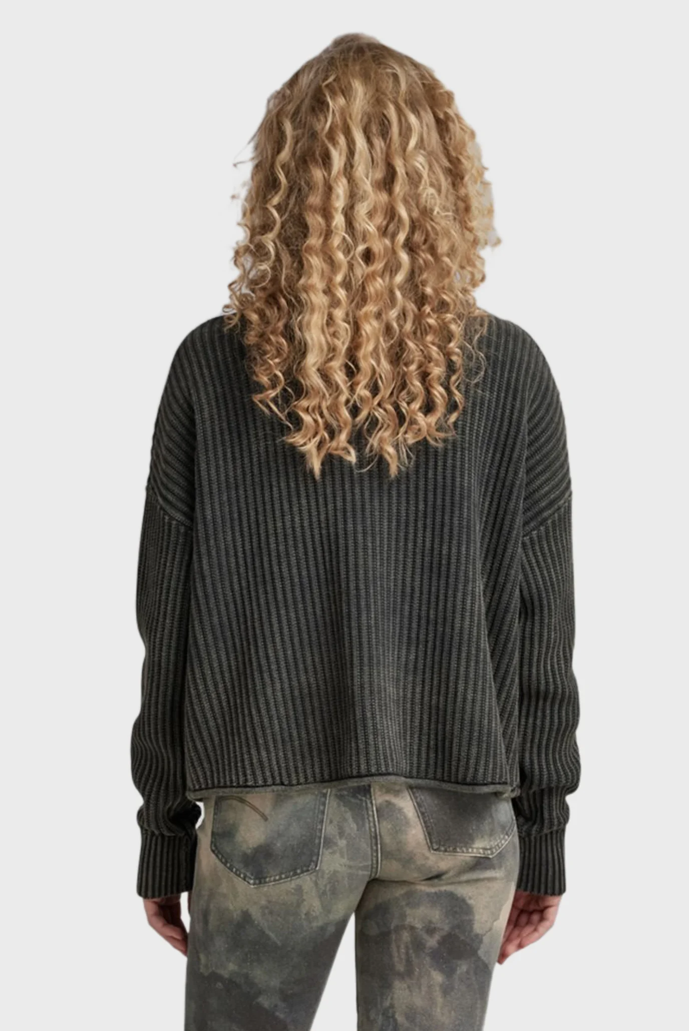 Жіночий темно-сірий светр Loose overdyed turtle G-Star RAW D23783