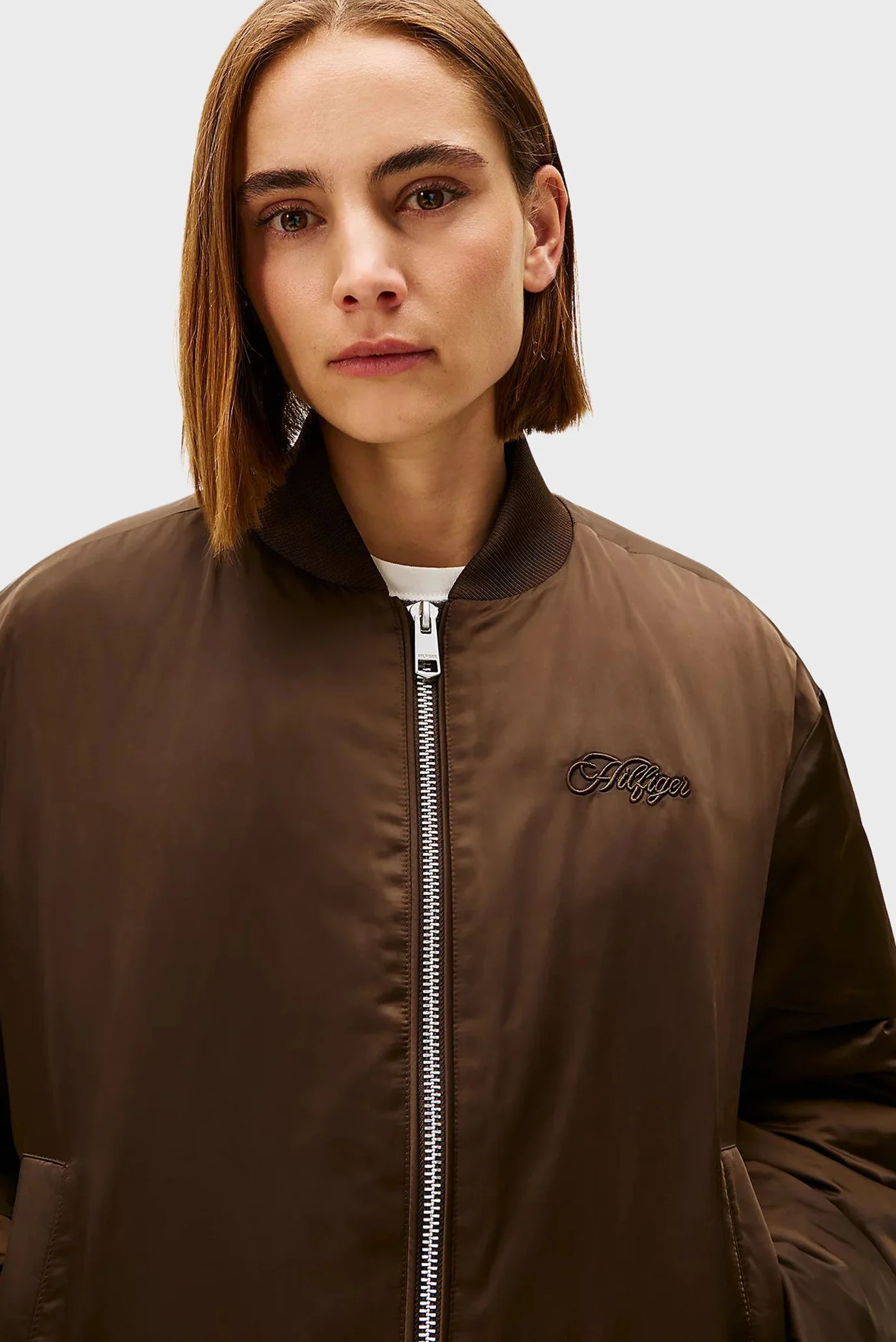 Женский коричневый бомбер SATEEN Tommy Hilfiger WW0WW46624 — MD