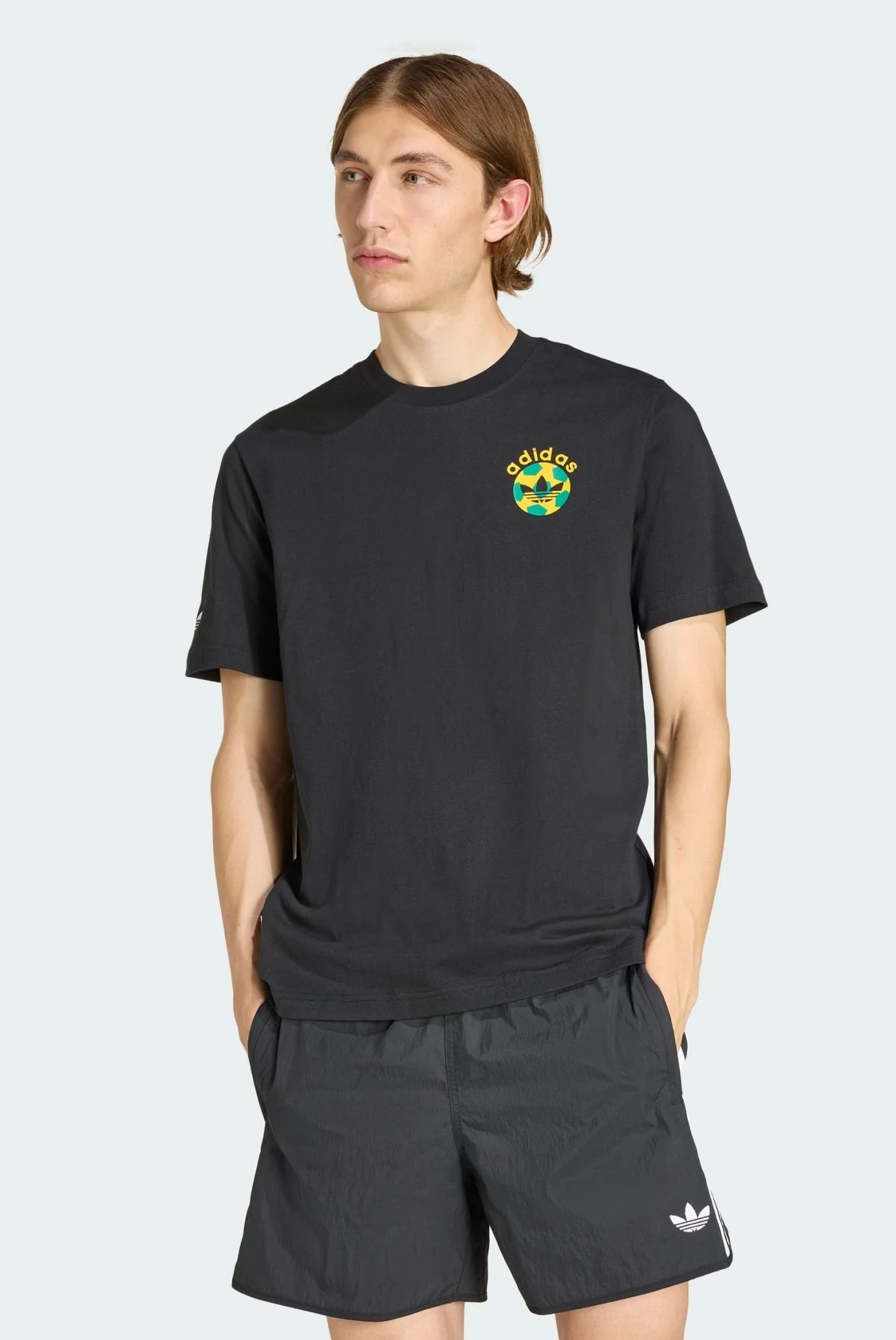 Мужская черная футболка Archive Football Graphic adidas KC7906