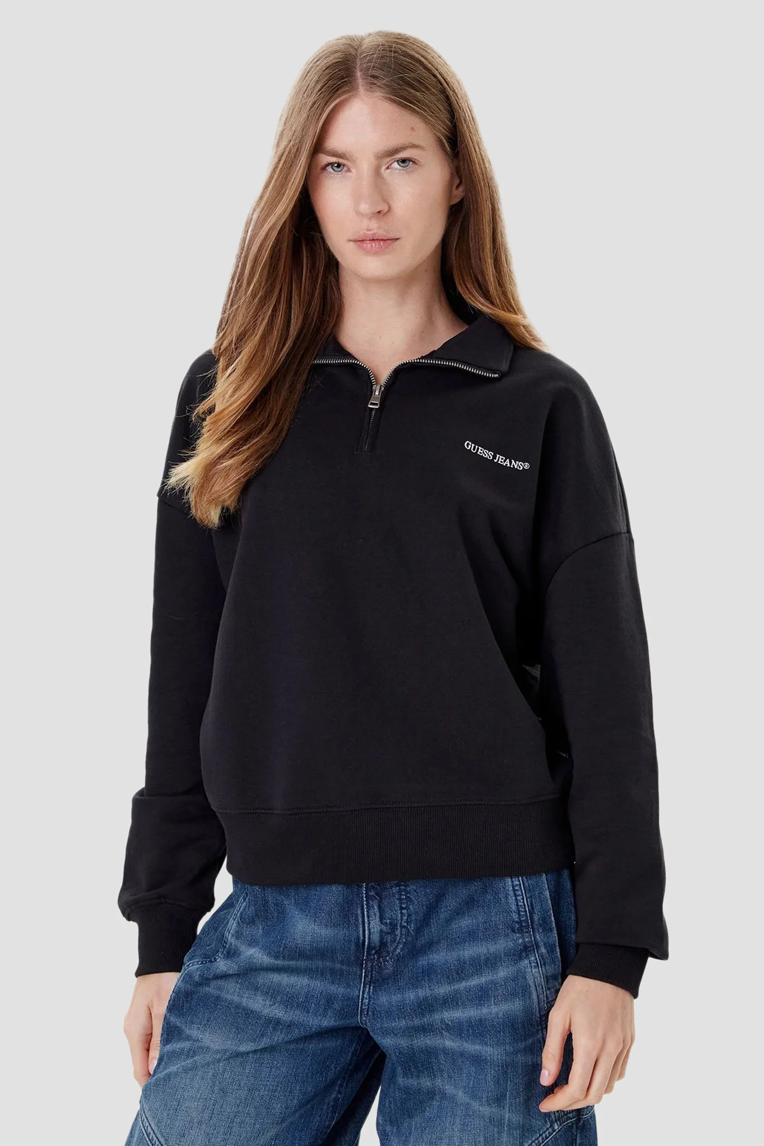Жіноча чорна спортивна кофта Guess Jeans W5YQ09.K68I4;JBLK — MD
