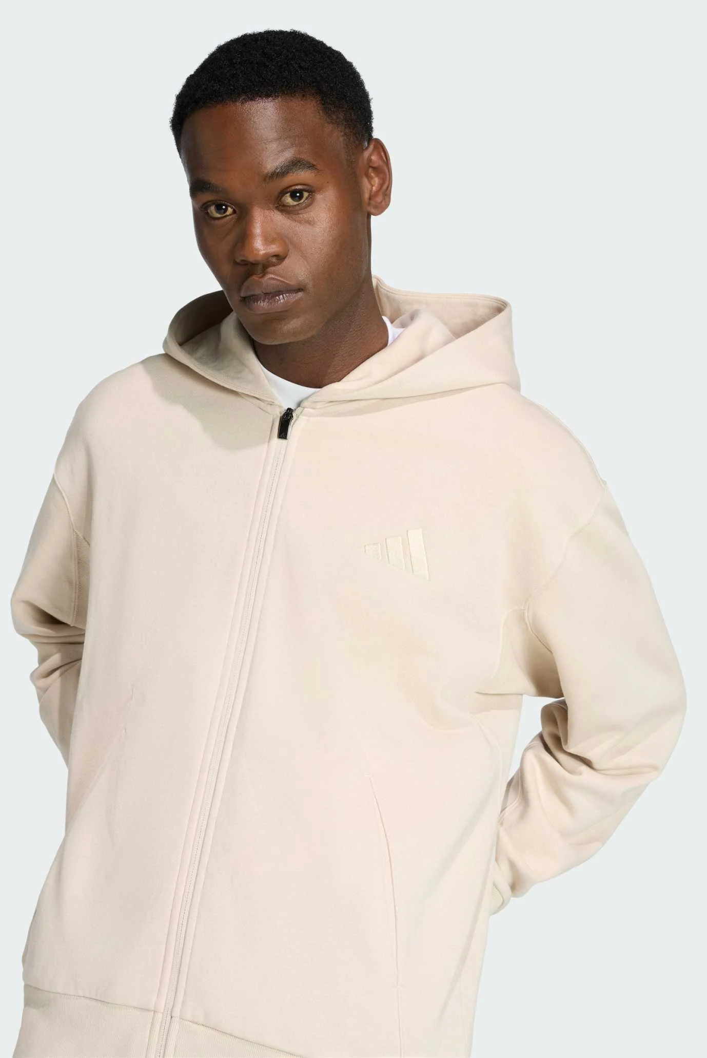 Мужское бежевое худи ALL SZN Fleece Full-Zip adidas KC3161 — MD