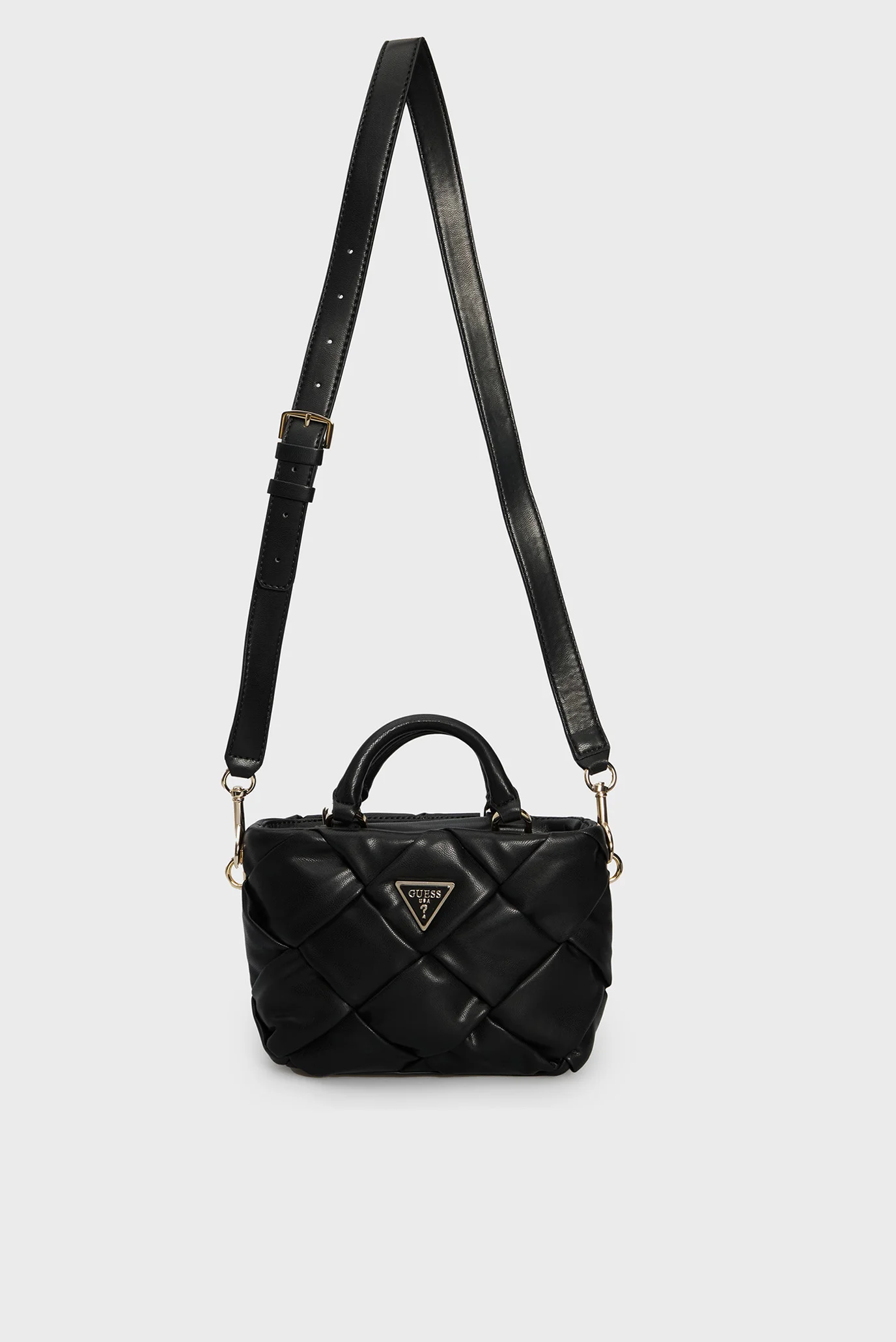 Жіноча чорна сумка ZAINA MINI SATCHEL Guess HWWG8986760 — MD-Fashion