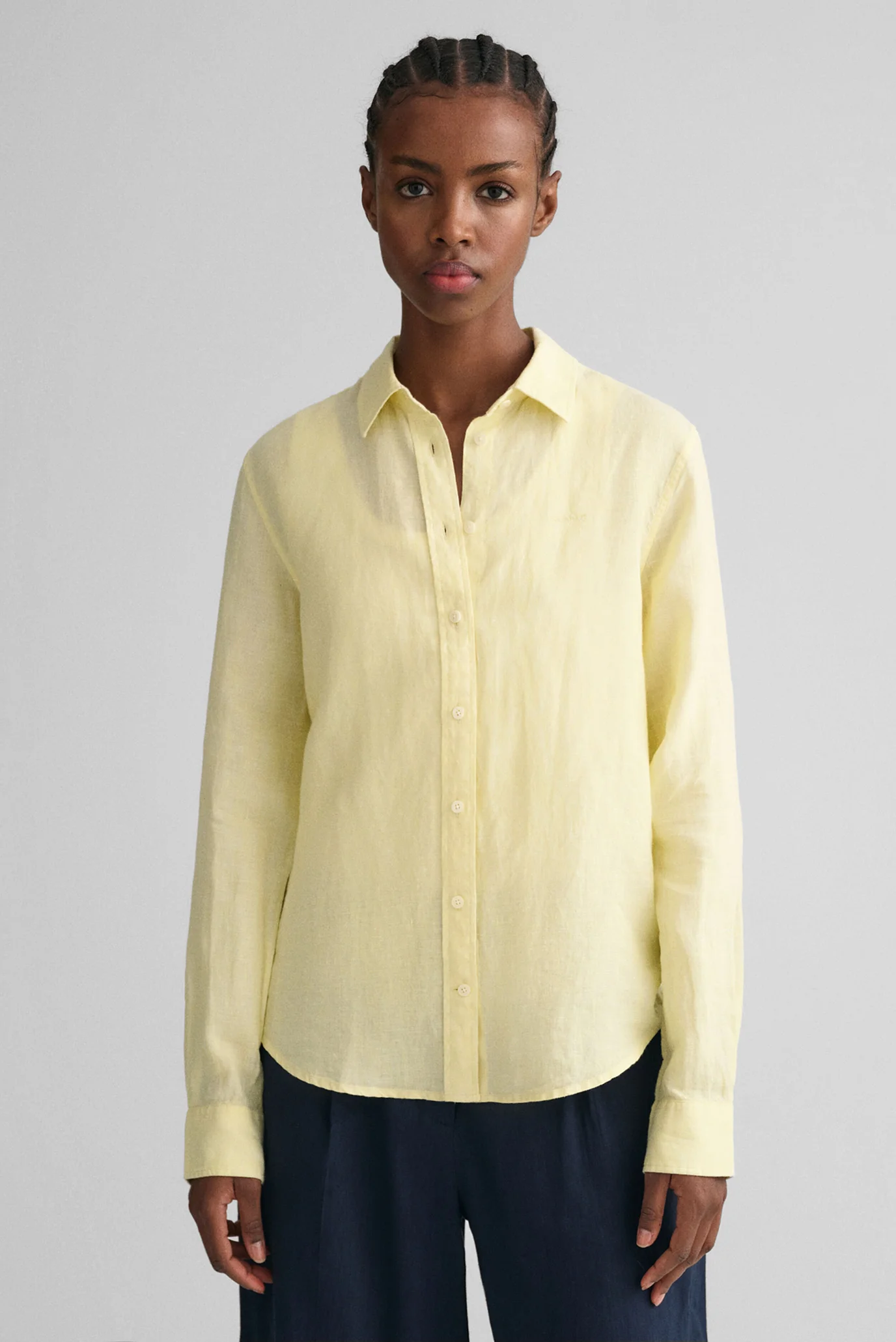 Женская желтая льняная рубашка REG LINEN CHAMBRAY Gant 4300277