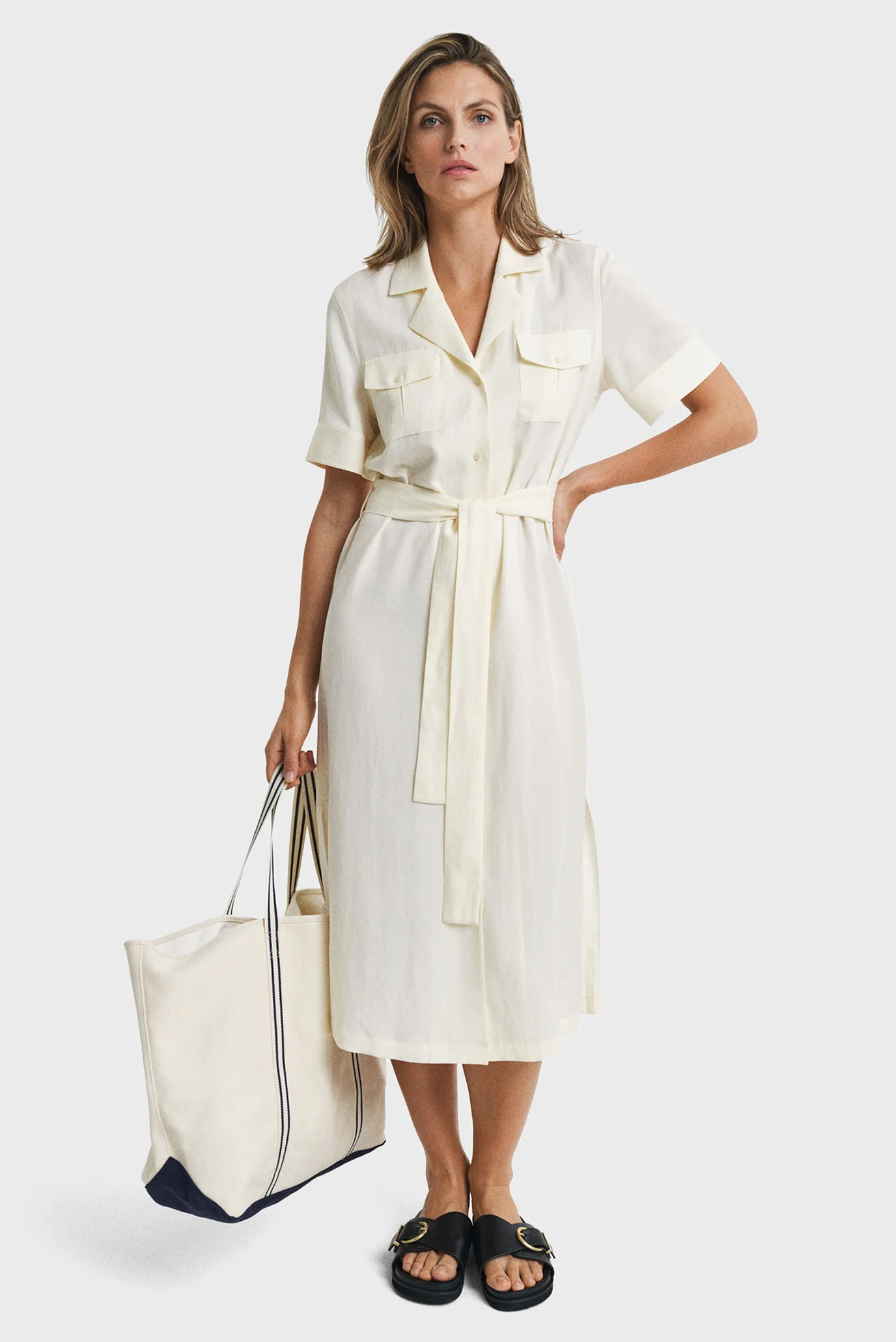 Reg Pock Жіноча біла сукня REG POCKET DRESS Gant 4503372 — MD-Fashion