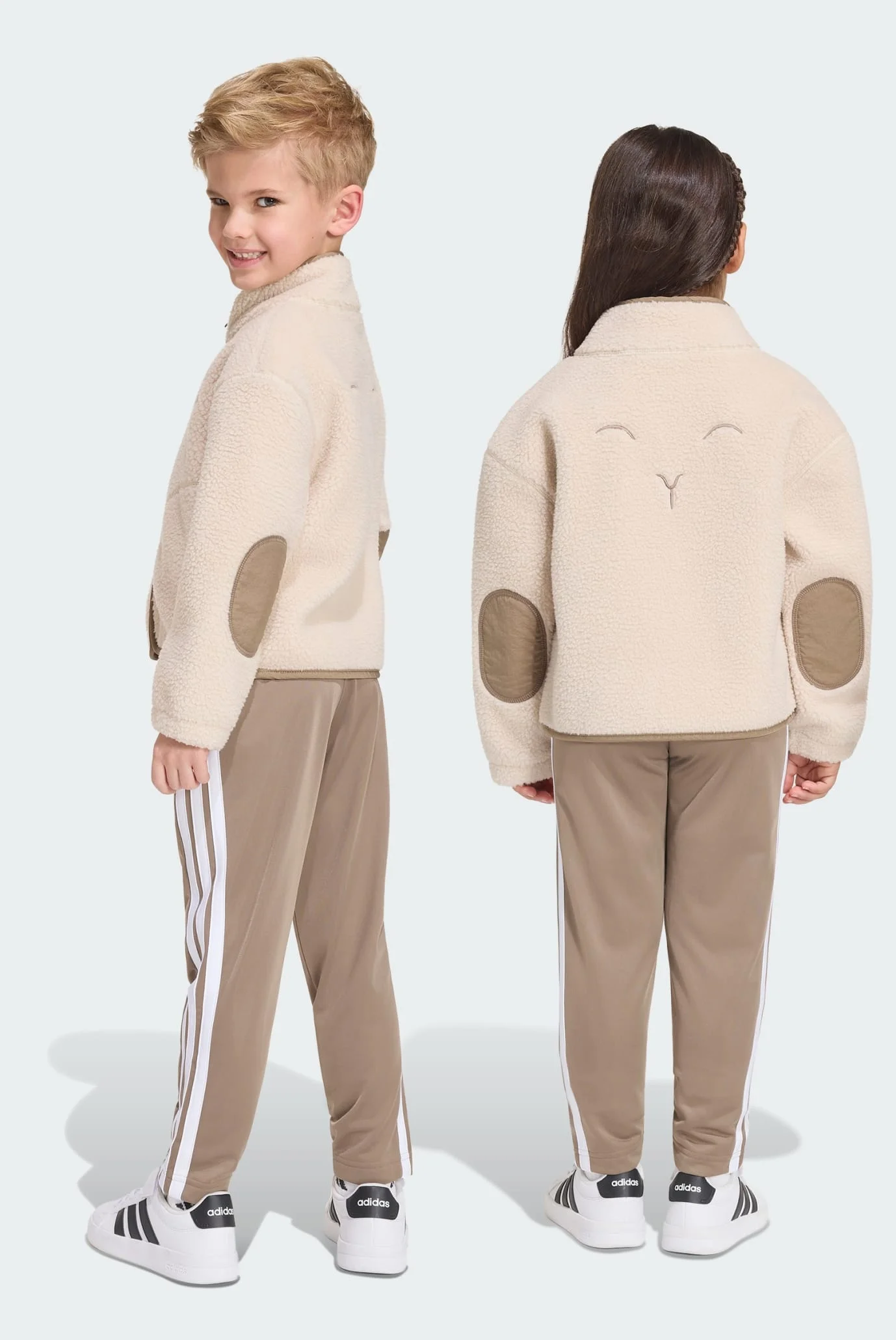 Детская бежевая спортивная кофта ALPACA SHERPA adidas KH0191 — MD