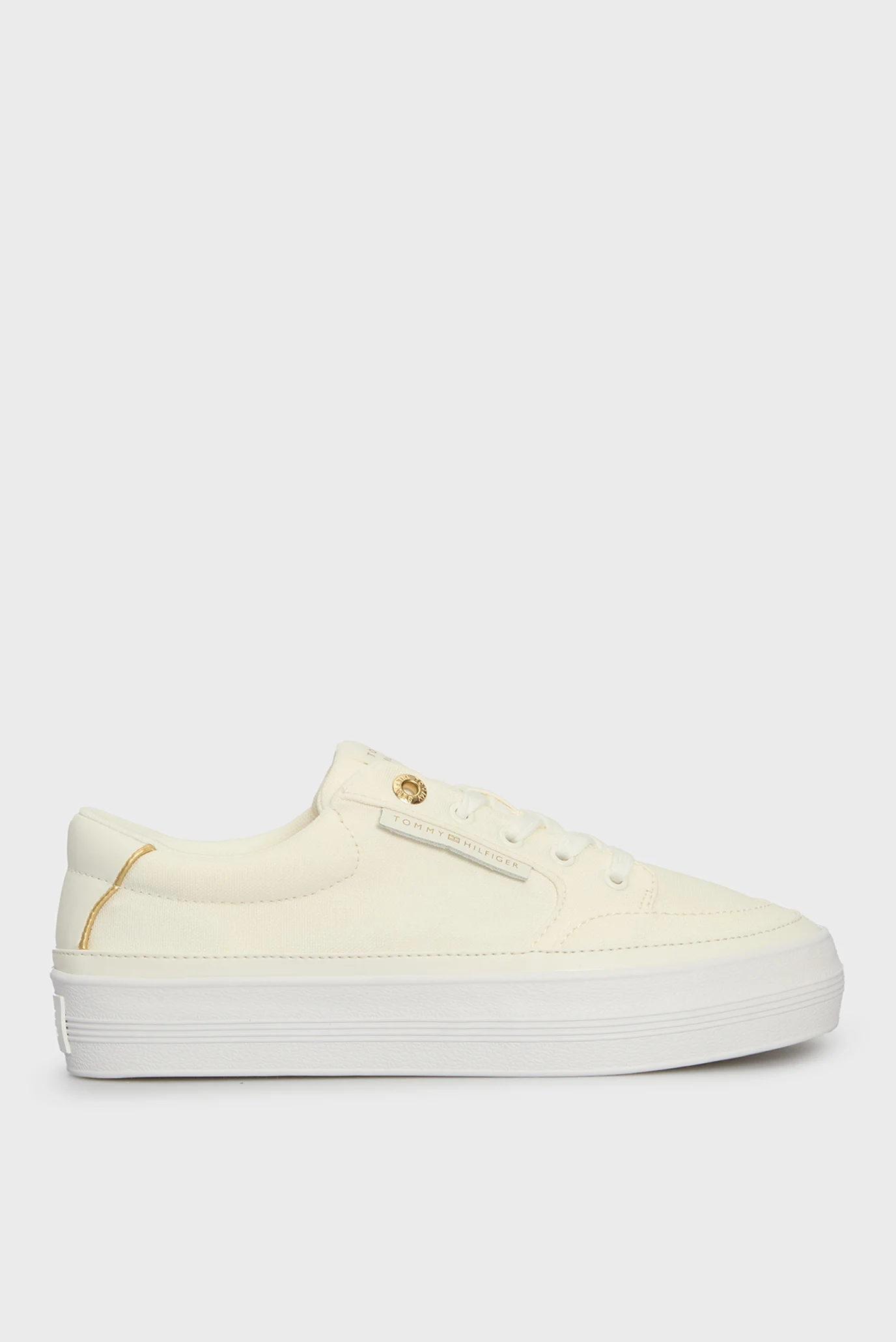 【極美品】stina classic flower off white P Женские белые сникерсы ESSENTIAL VULC TEXTILE SNEAKER Tommy