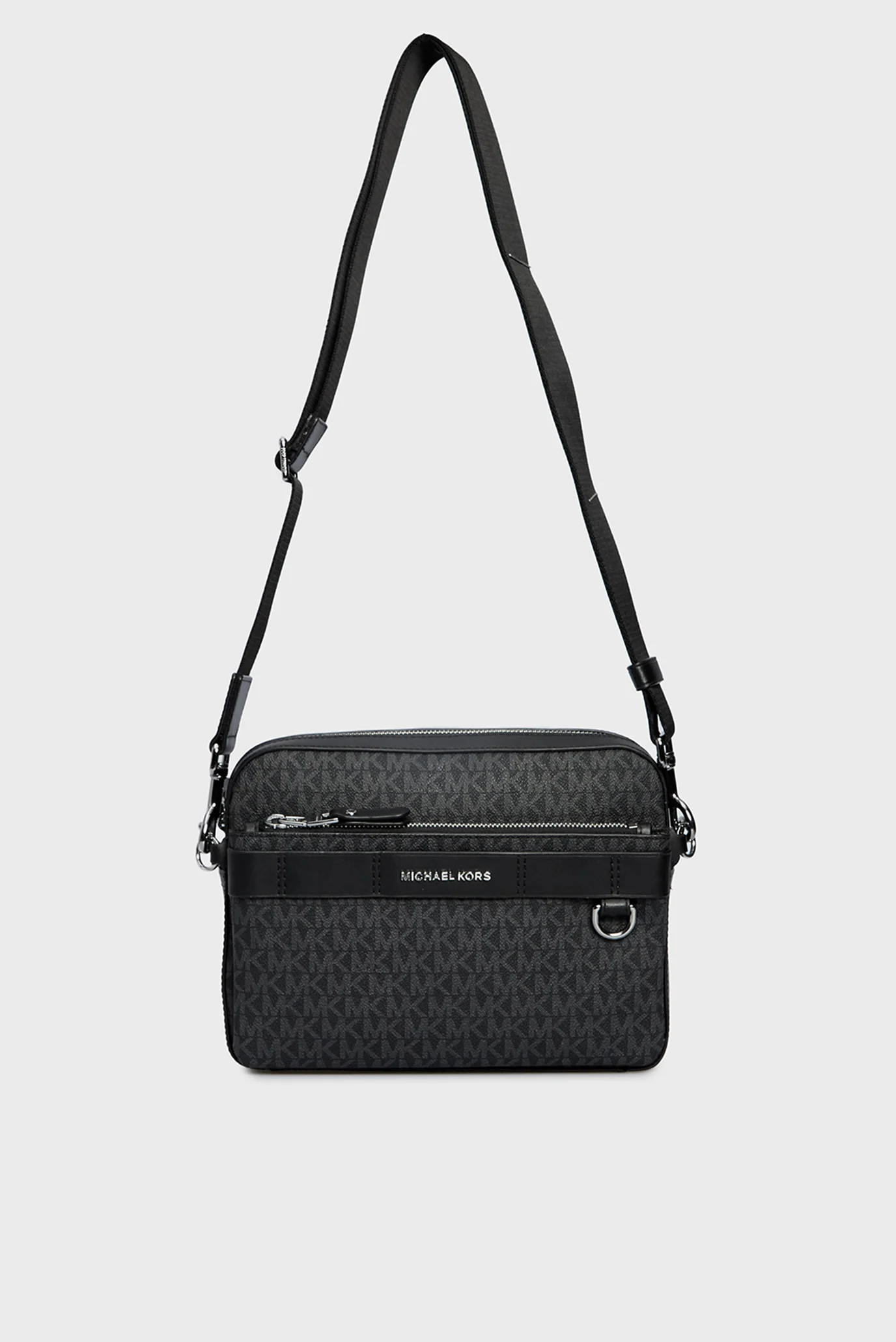 Мужская черная сумка с узором HUDSON DUAL XBODY Michael Kors