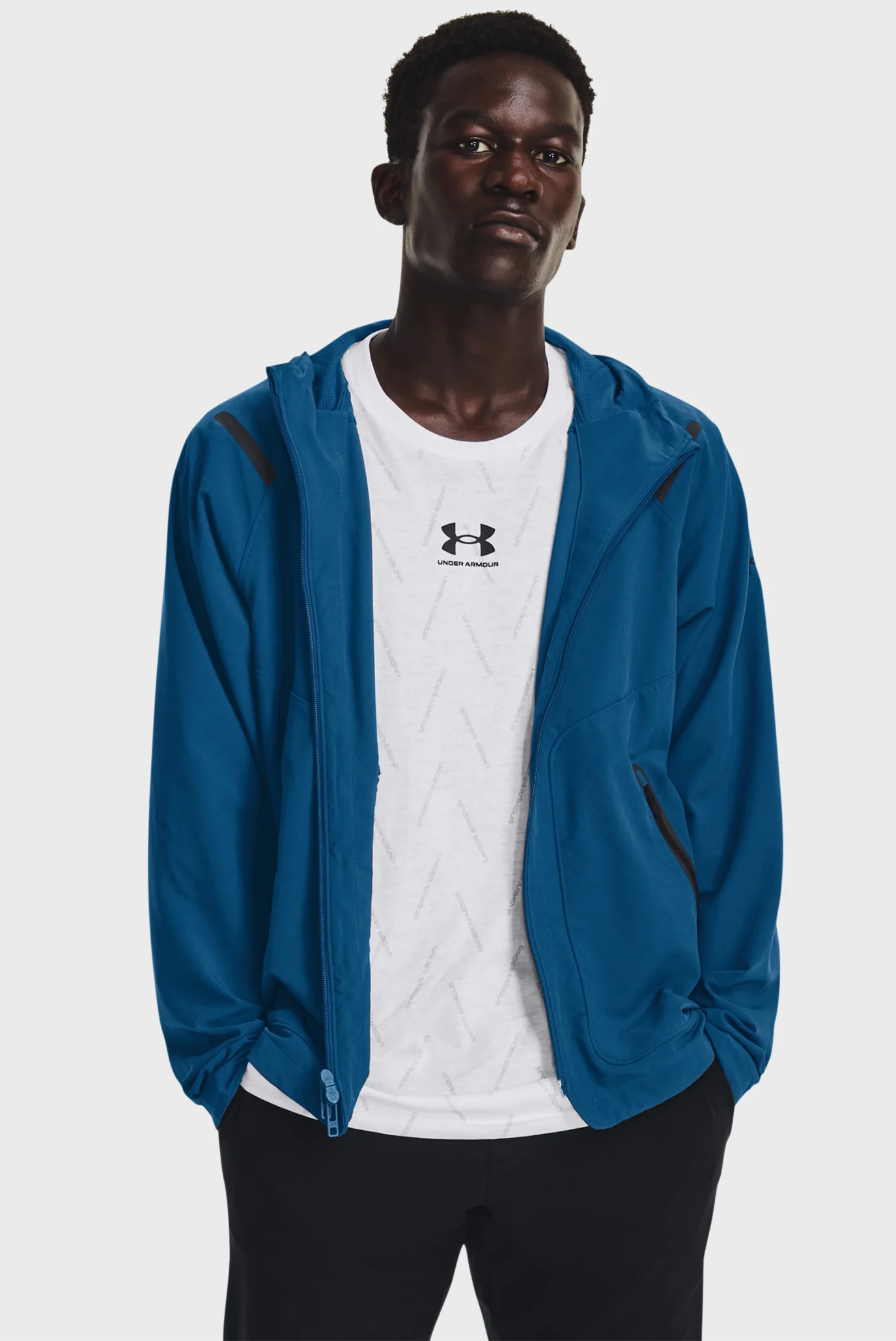 Under Armour ネイビー フード付きジャケット S/M Мужская темно-синяя ветровка UA Unstoppable Jacket Under Armour