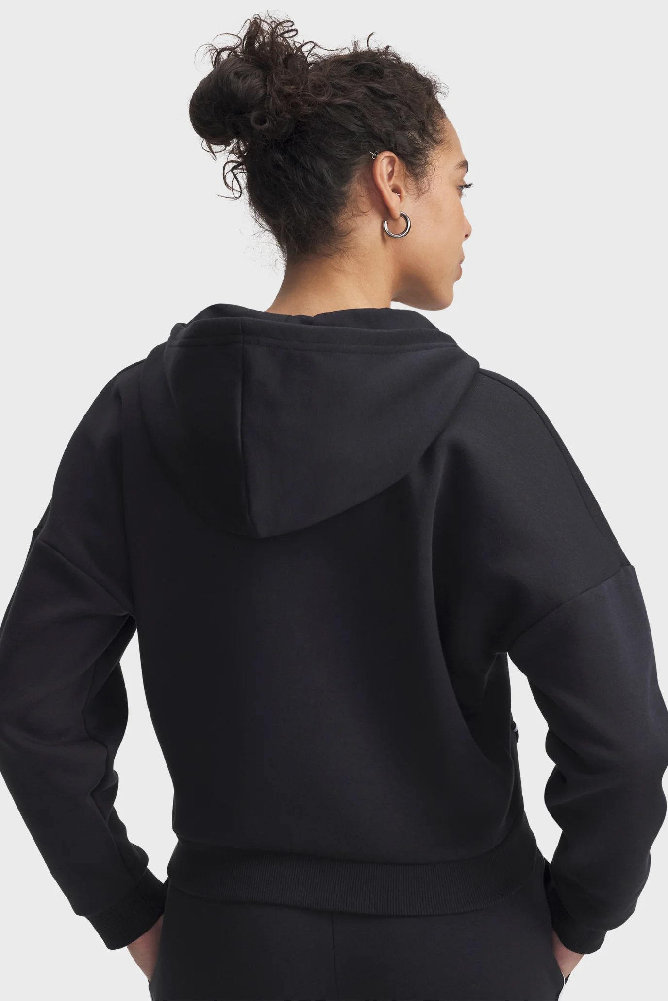 Женское черное худи Rival Flc Piped HZ Hoodie Under Armour 6003707