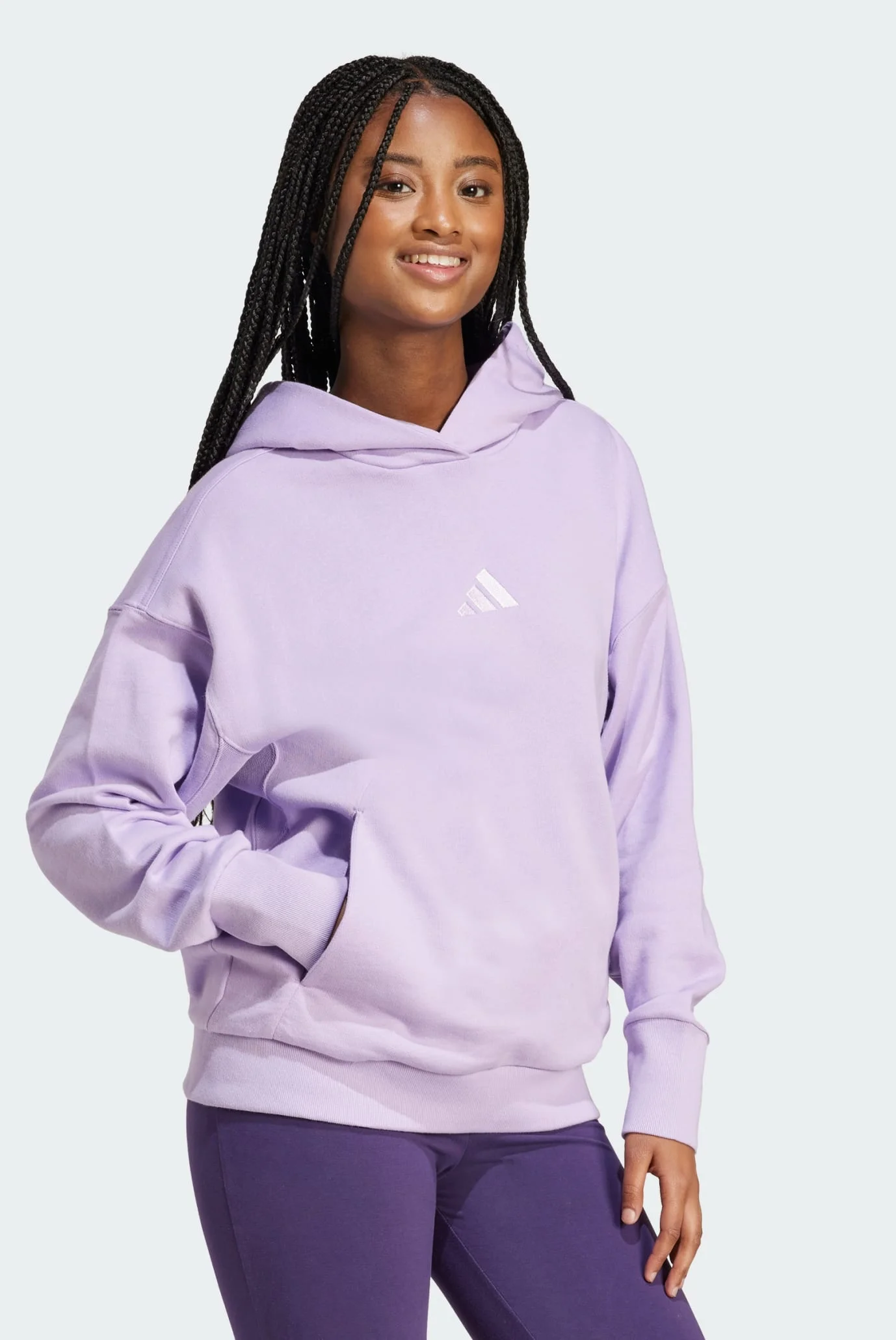 Женское сиреневое худи ALL SZN French Terry Loose adidas JV7346