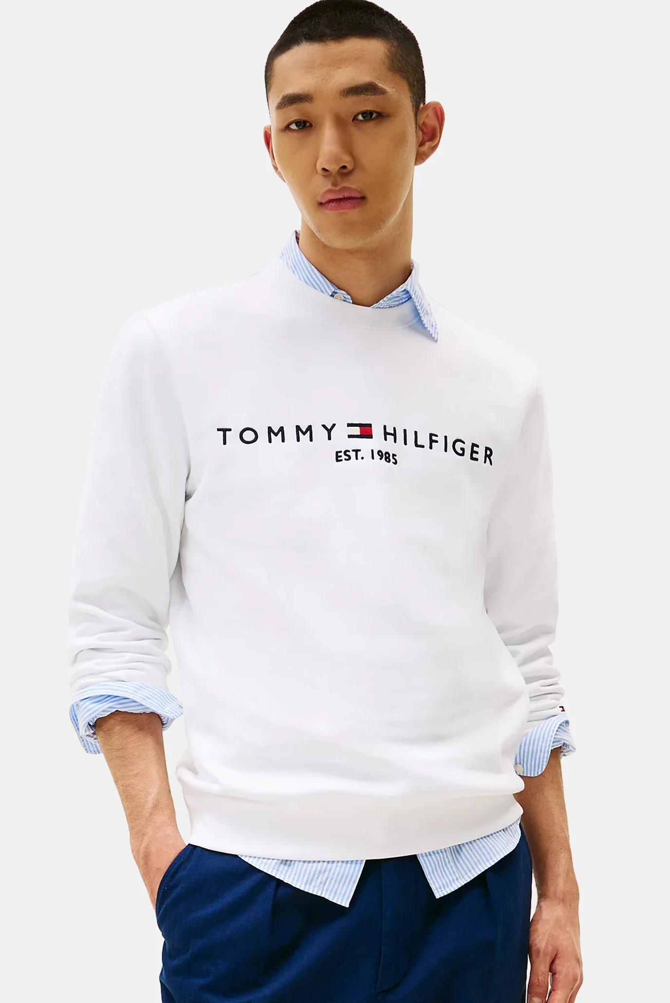 Мужской белый свитшот TOMMY LOGO Tommy Hilfiger MW0MW11596 — MD