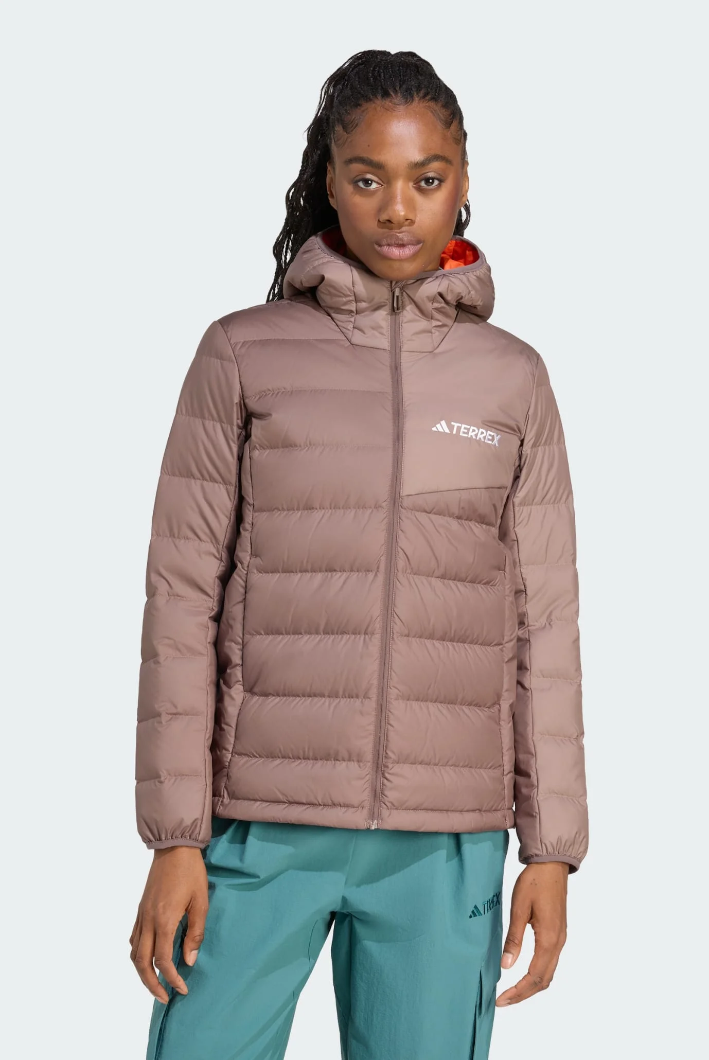 Женский коричневый пуховик Terrex Multi Light Down CLIMAWARM