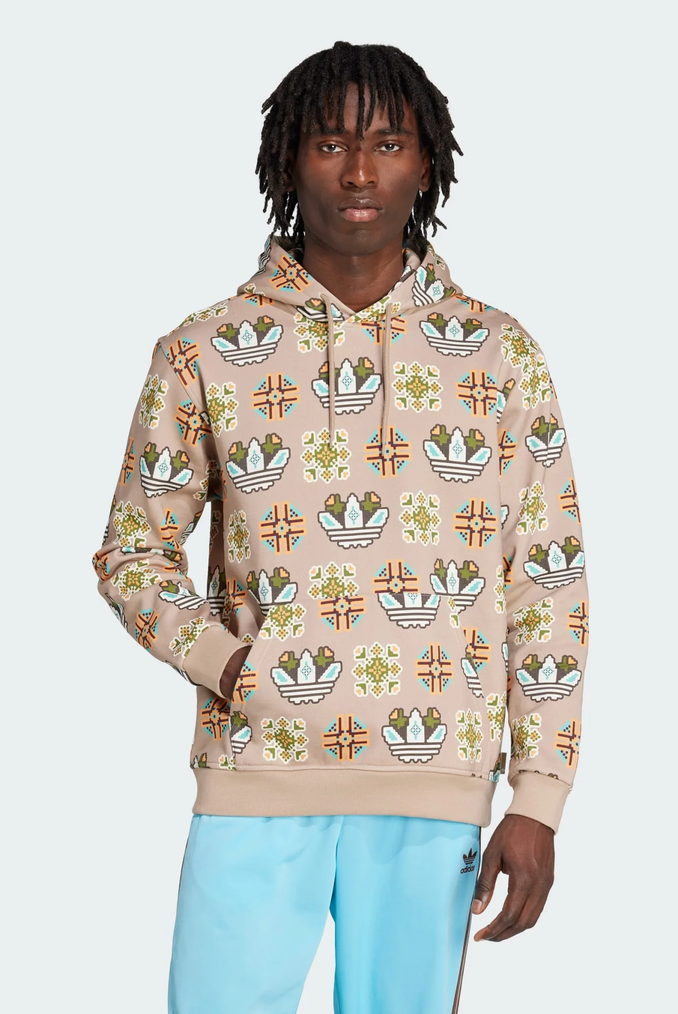 【苫小牧バナナ】新品展示品 adidas/アディダス Y-3 スペーサー ダブルニット ジップフードジャケット SPACER JACKET サイズXXL AZ5025♪ Чоловіче бежеве худі Tile Allover Print Loose adidas JW1084 — MD