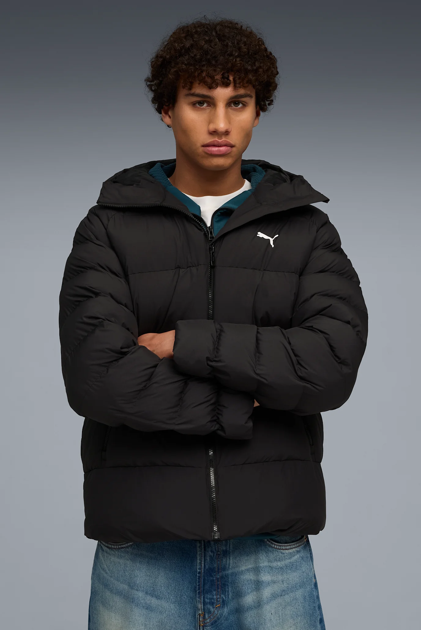 Мужская черная куртка Mono Hooded Jacket Men PUMA 688367_01 — MD