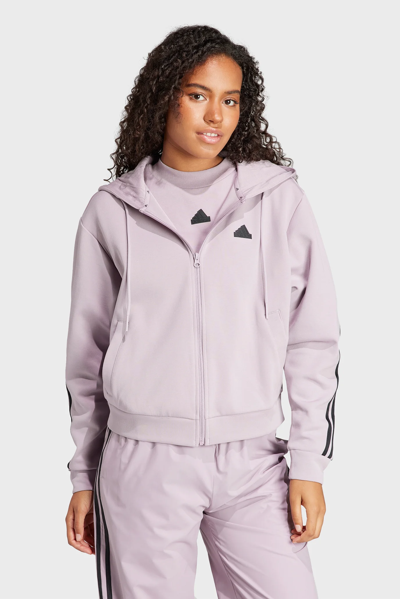 Женское сиреневое худи Future Icons 3-Stripes Full Zip adidas